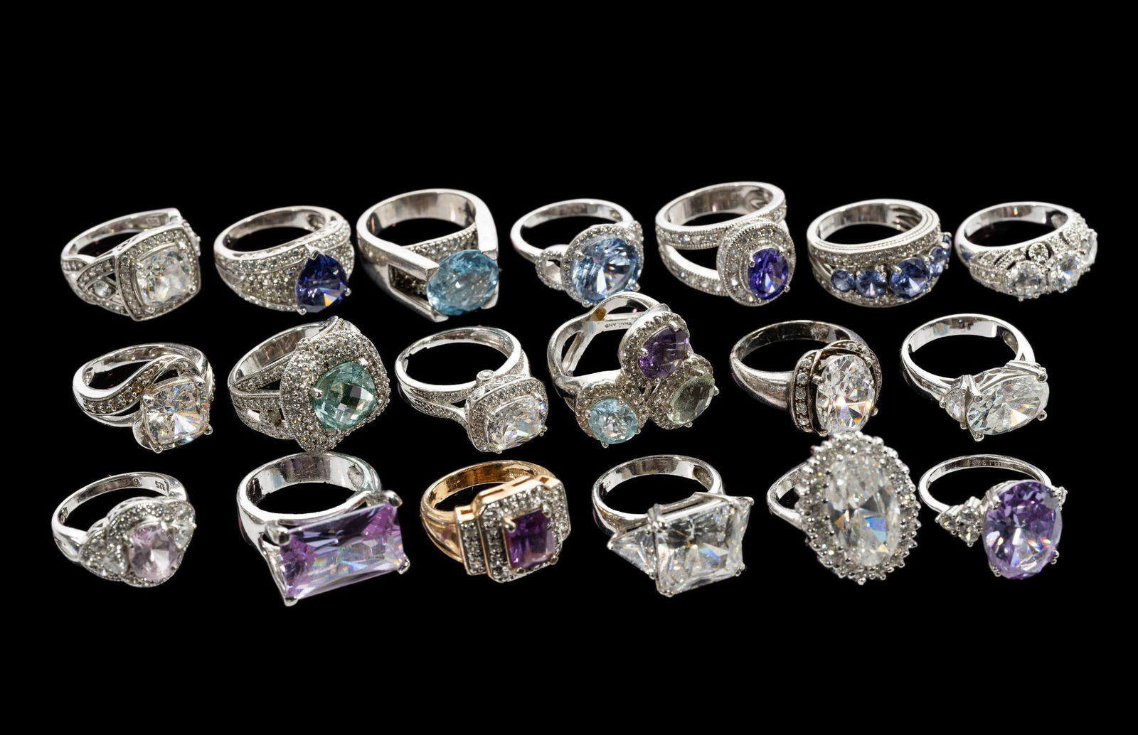 19 Sterling Silver Rings With Gemstones (1 of 3)