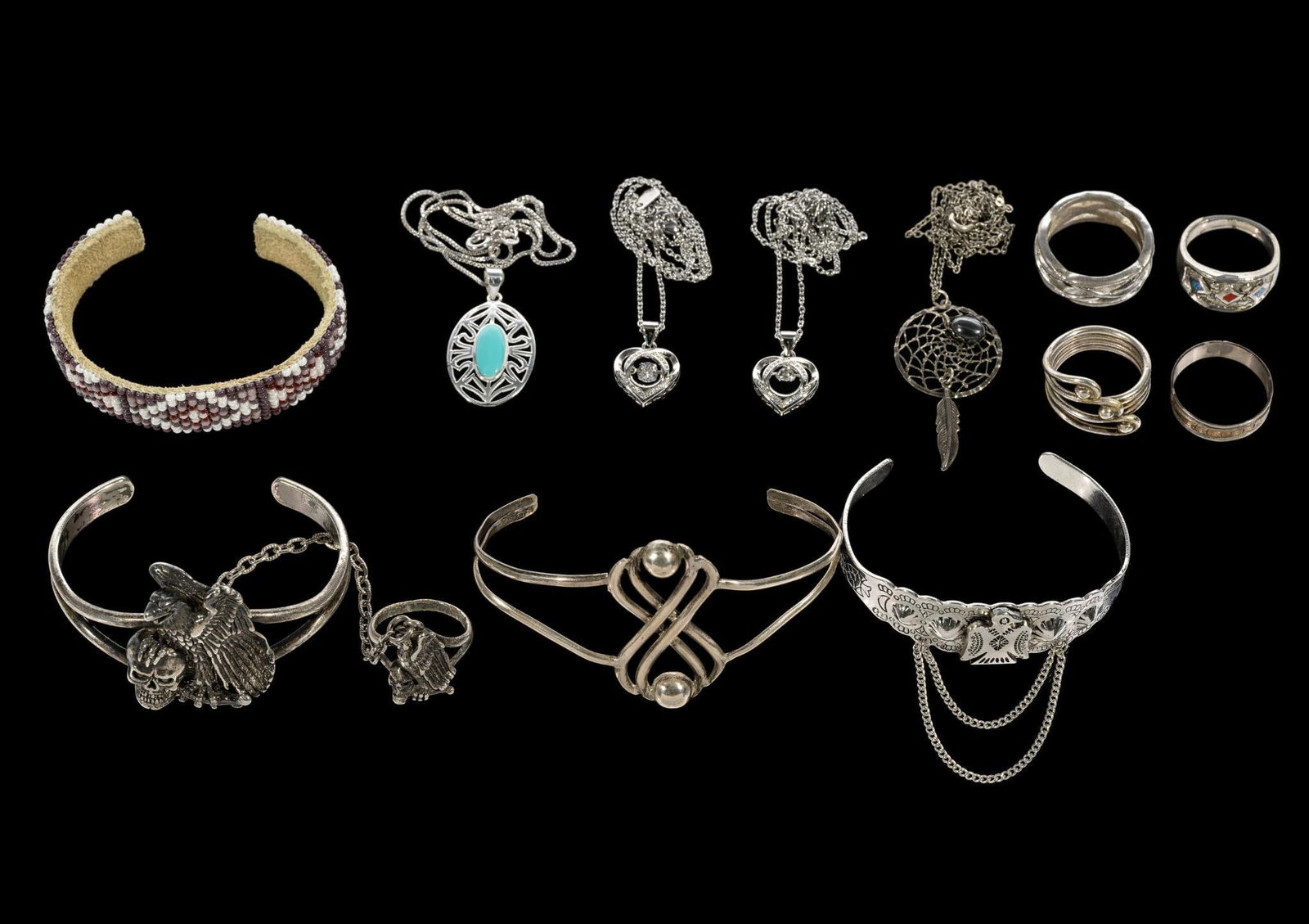 12 Pcs Vintage & Sterling Silver Jewelry (1 of 7)