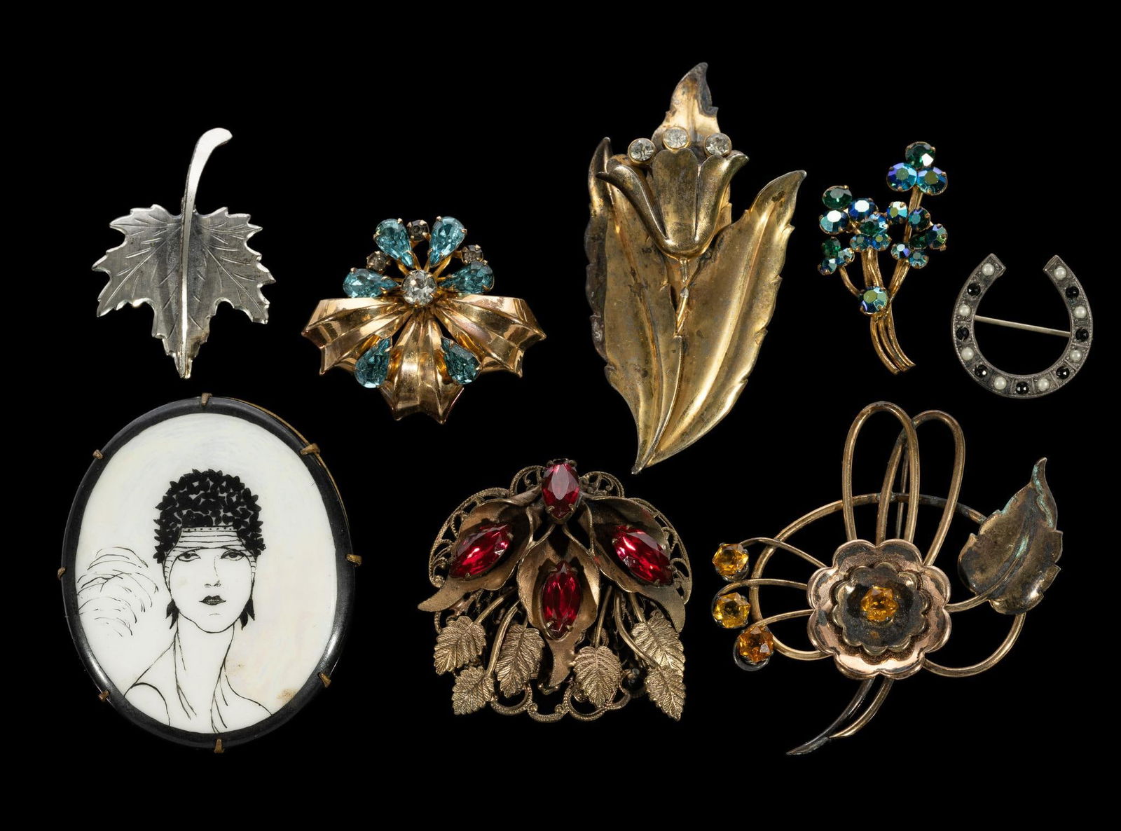 8 Antique Costume Brooches (1 of 2)