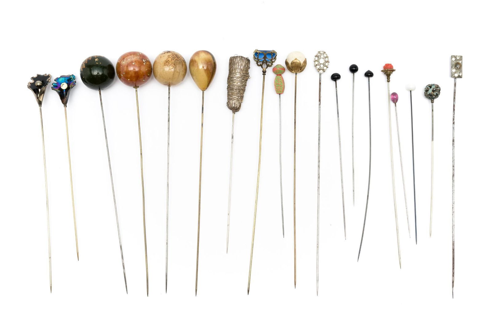19 Antique Hat Pins Incl Japanese Satsuma (1 of 6)