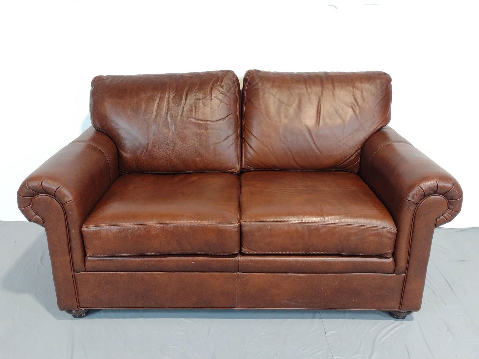Ethan Allen Leather Loveseat (1 of 4)