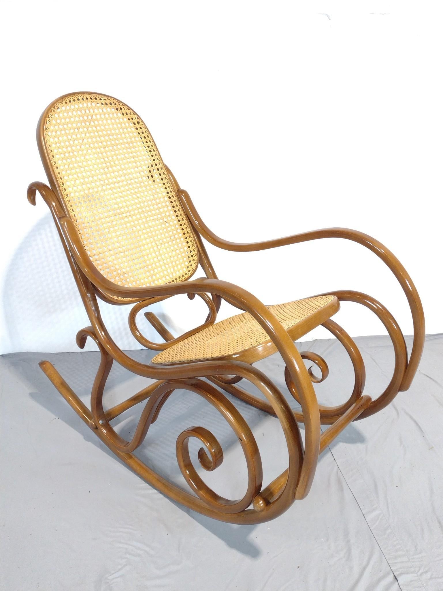 Bentwood Rocking Chair: NOT ELIGIBLE FOR IN-HOUSE SHIPPING. 20-1/4" wide X 40" deep X 38-1/2" high.