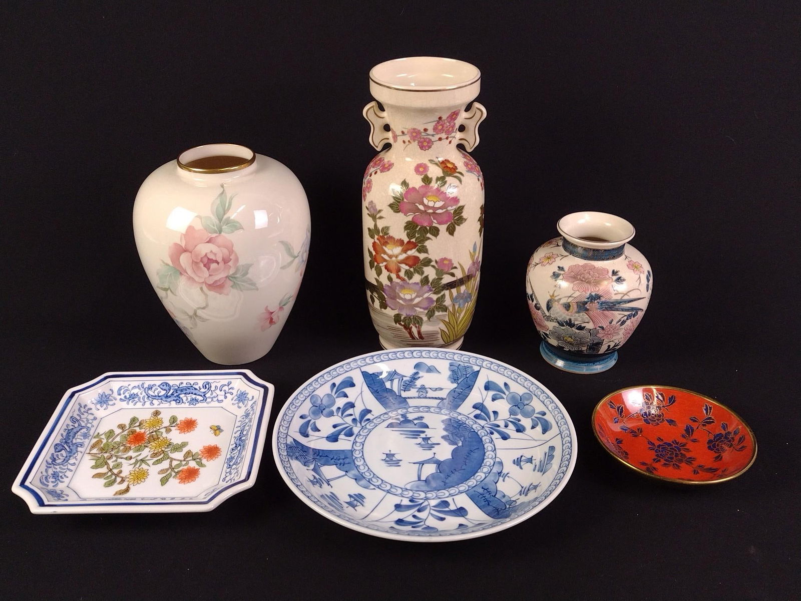 6 Asian Ceramics incl Vases and Plates (1 of 10)
