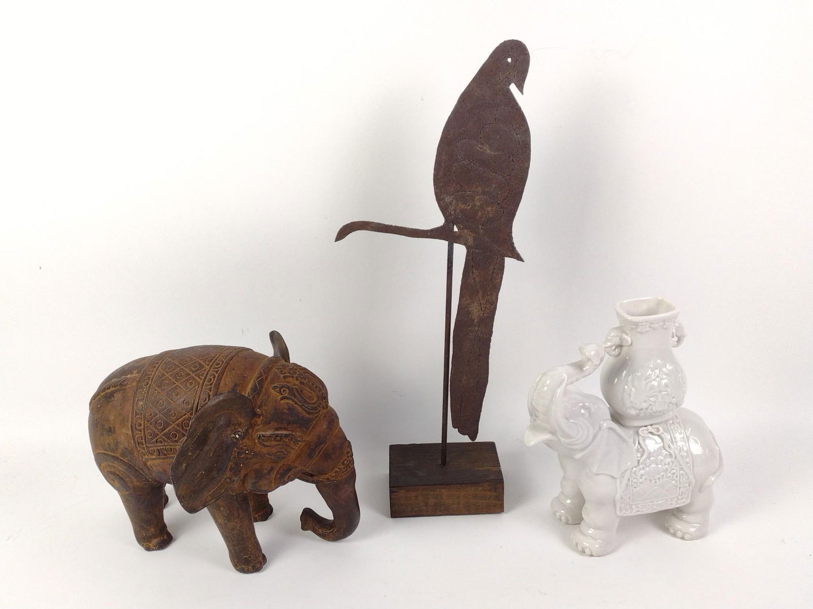 3 Animal Sculptures incl Bird and Elephants (1 of 8)