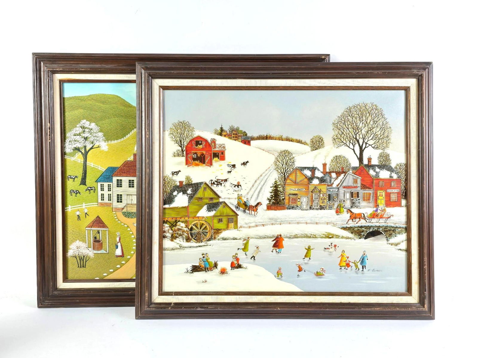 2 Primative Style Prints on Canvas incl H. Evans (1 of 5)