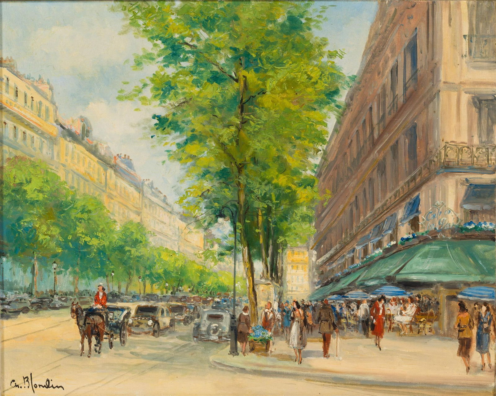 Oil On Canvas Painting Charles Blondin (1 of 5)