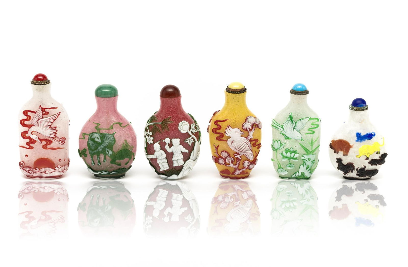 Six Antique Chinese Snuff Bottles (1 of 7)