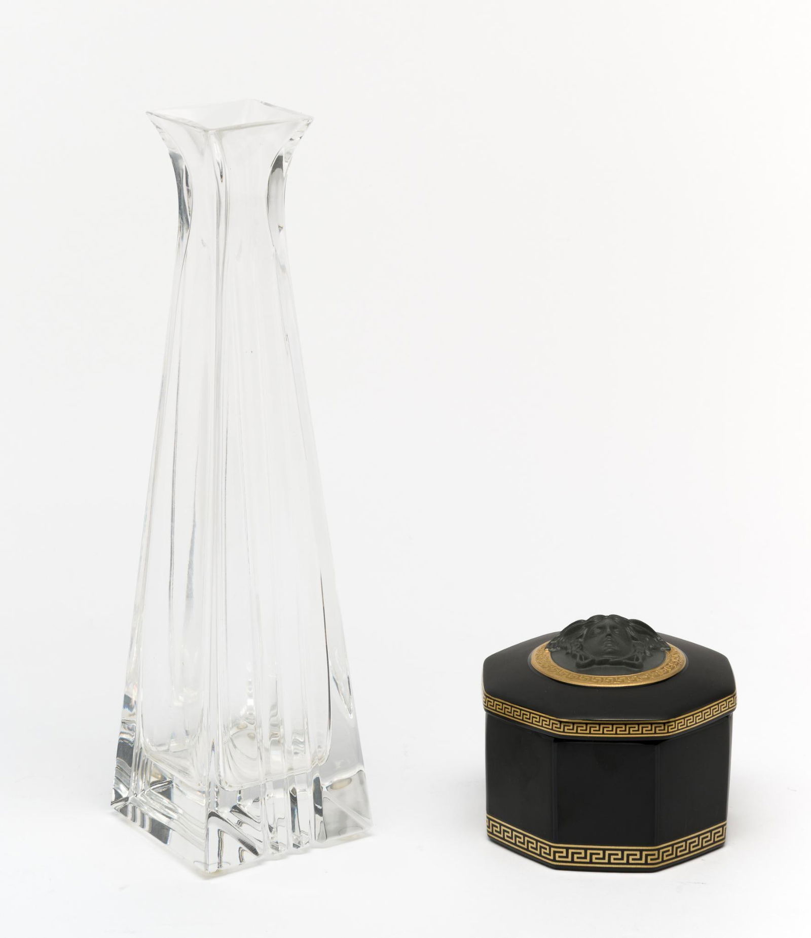 Tiffany Vase and Versace Rosenthal Gorgona Medusa Trinket Box (1 of 6)