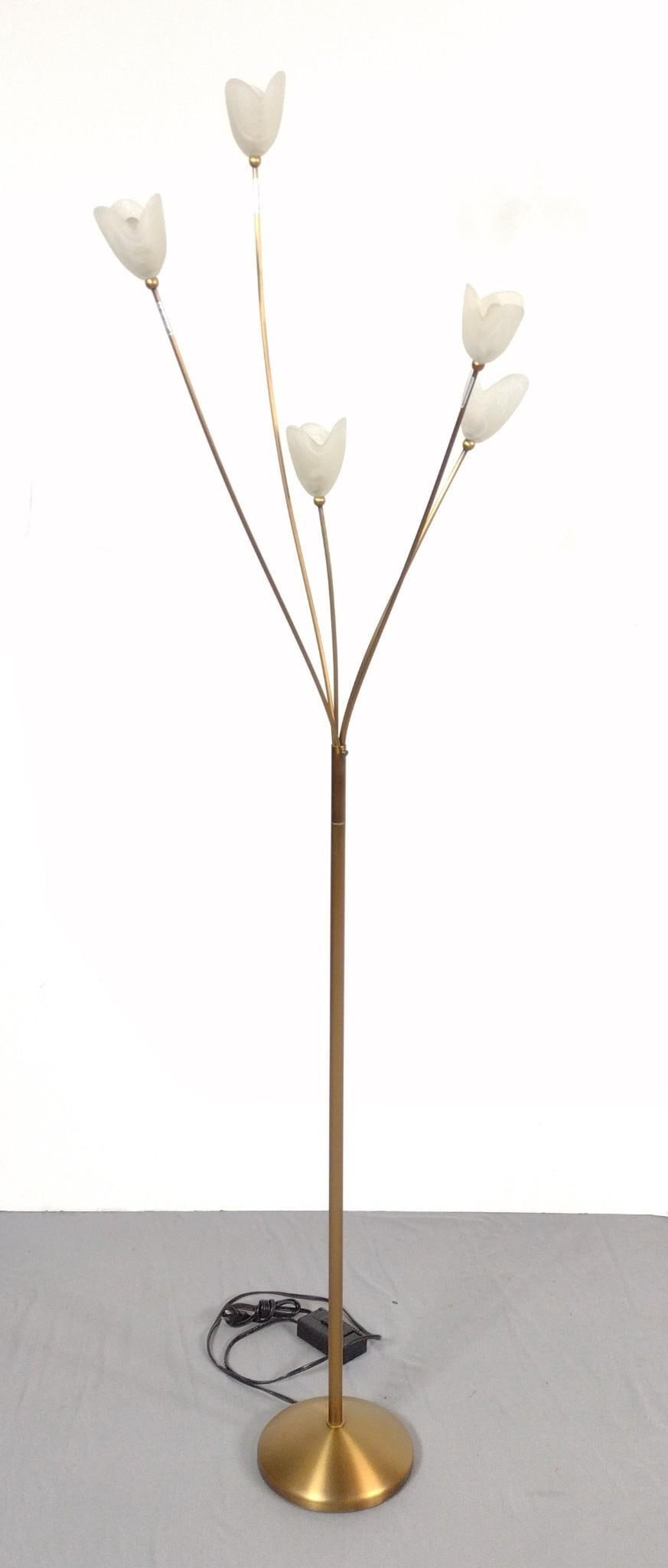 Multi Head Floor Lamp With Flower Shades (1 of 3)