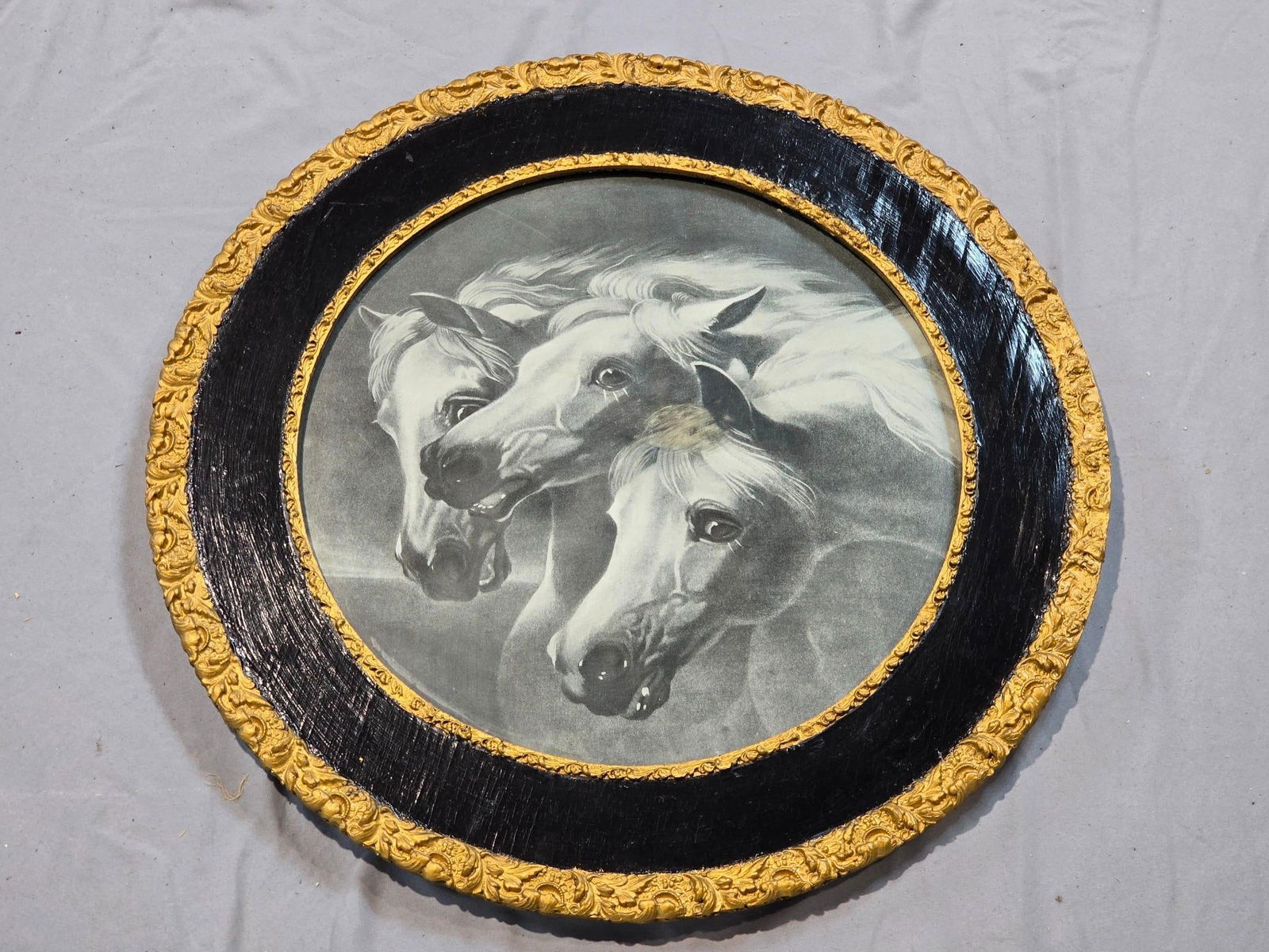 Vintage Print of 3 Horses (1 of 3)