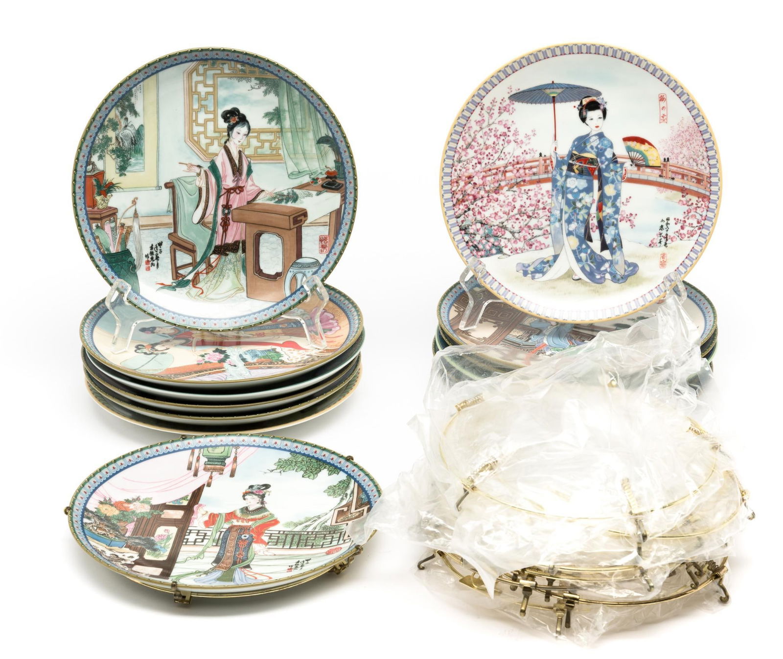 13 Asian Style Cabinet Plates (1 of 11)