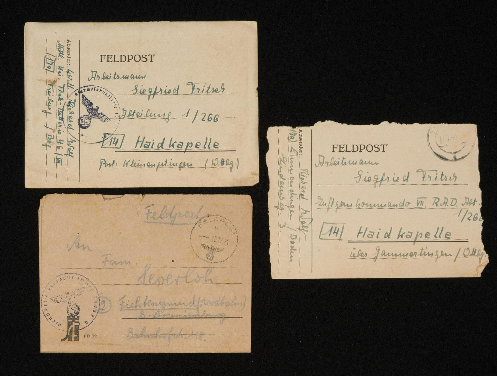 3 WWII German Feldpost Letters (1 of 4)