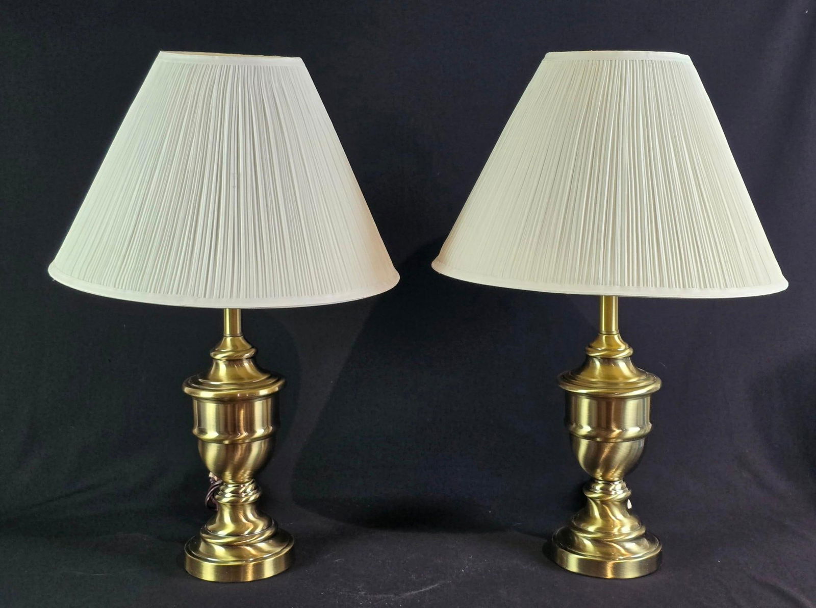 Pr Brushed Metal Table Lamps (1 of 1)