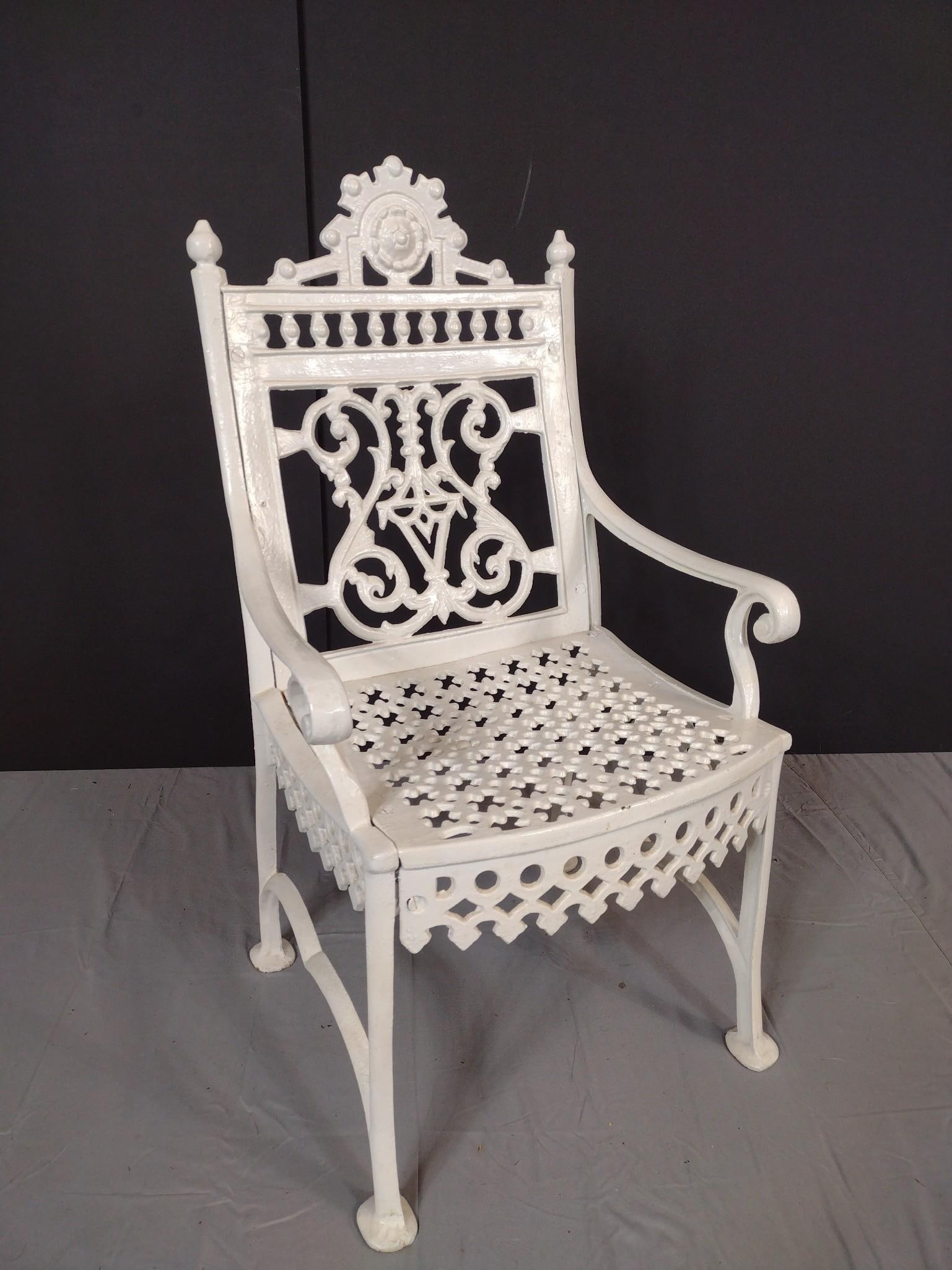 White Cast Iron Chair (1 of 4)
