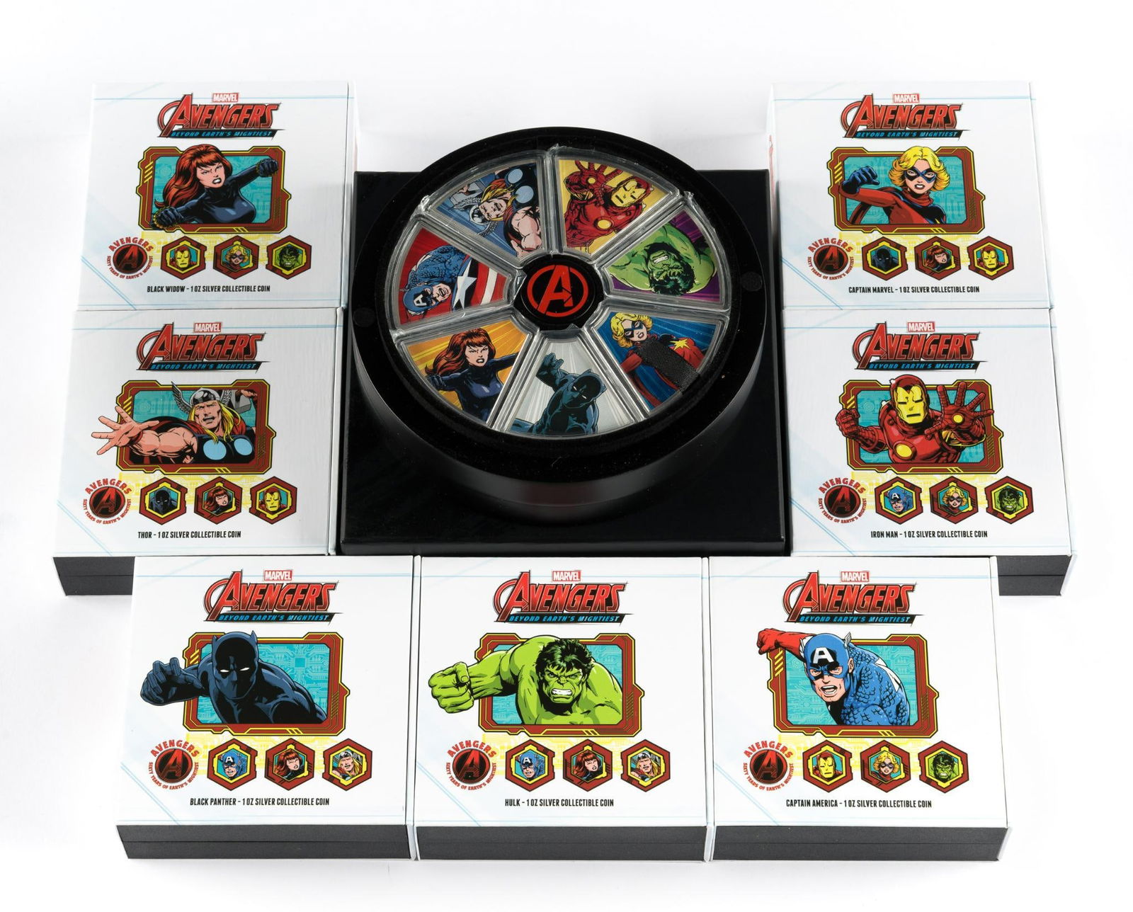 Full Set Seven Silver Marvel Avengers Niue 2023 (1 of 3)