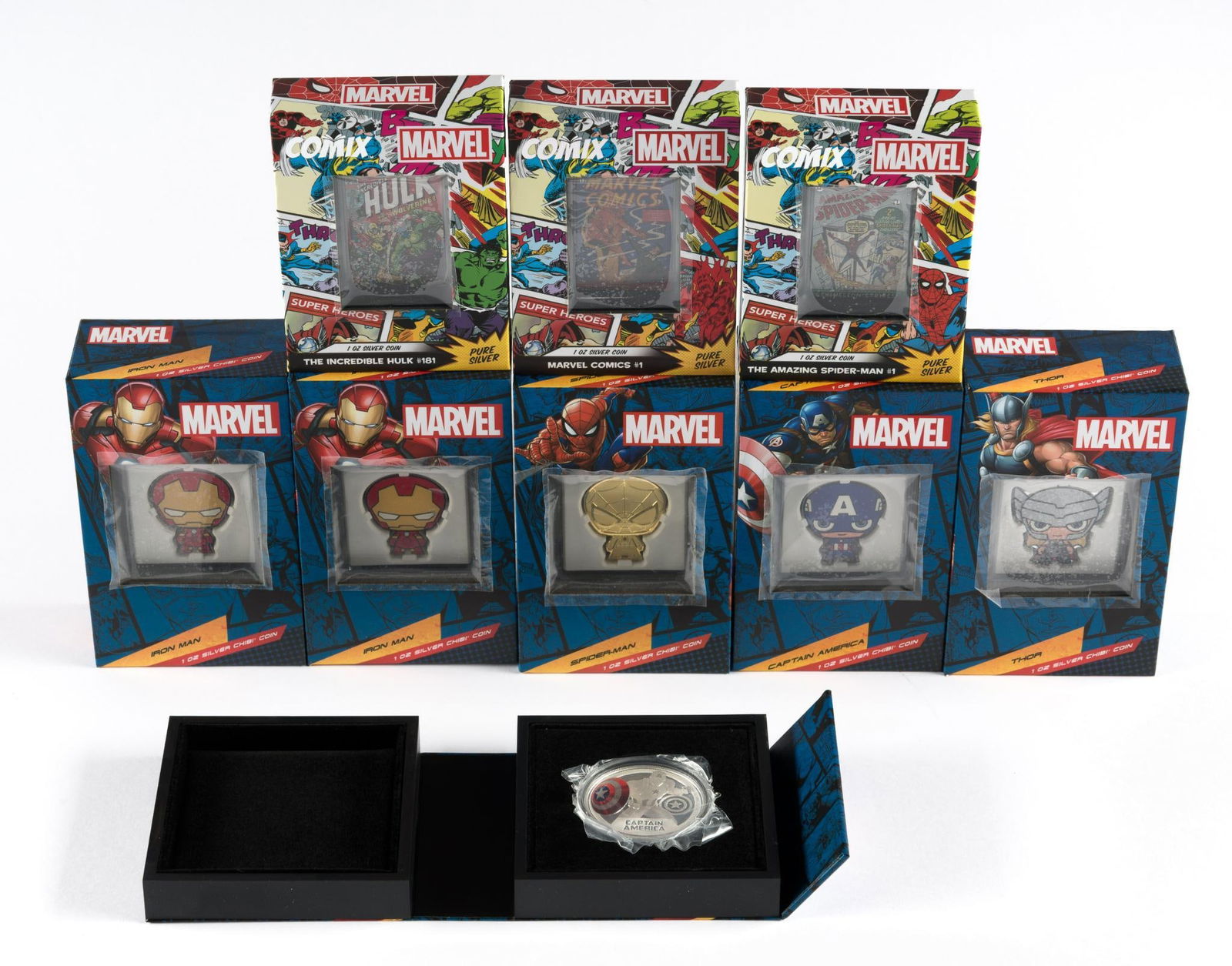 Group Of Nine Silver Marvel Niue Coins (1 of 3)