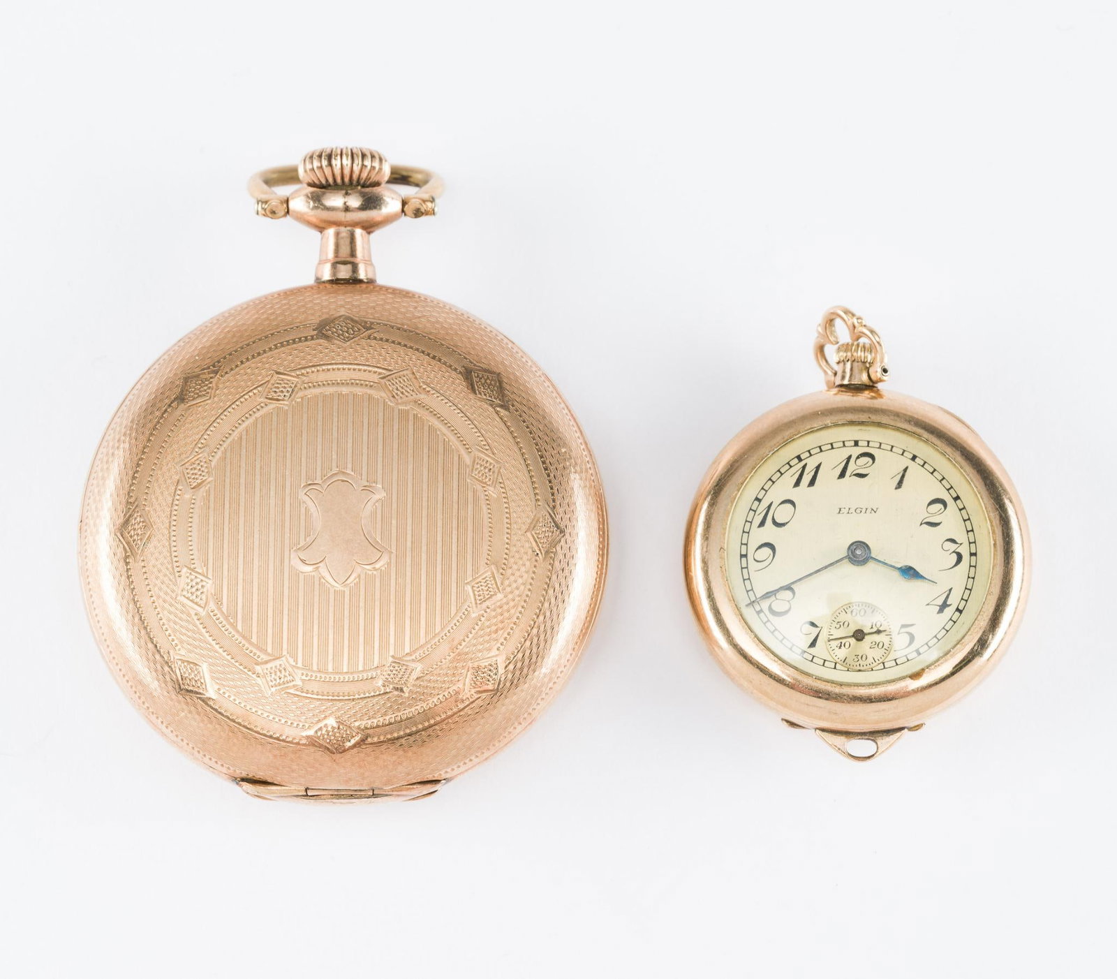 2 Gold-Filled Elgin Pocket Watches (1 of 9)