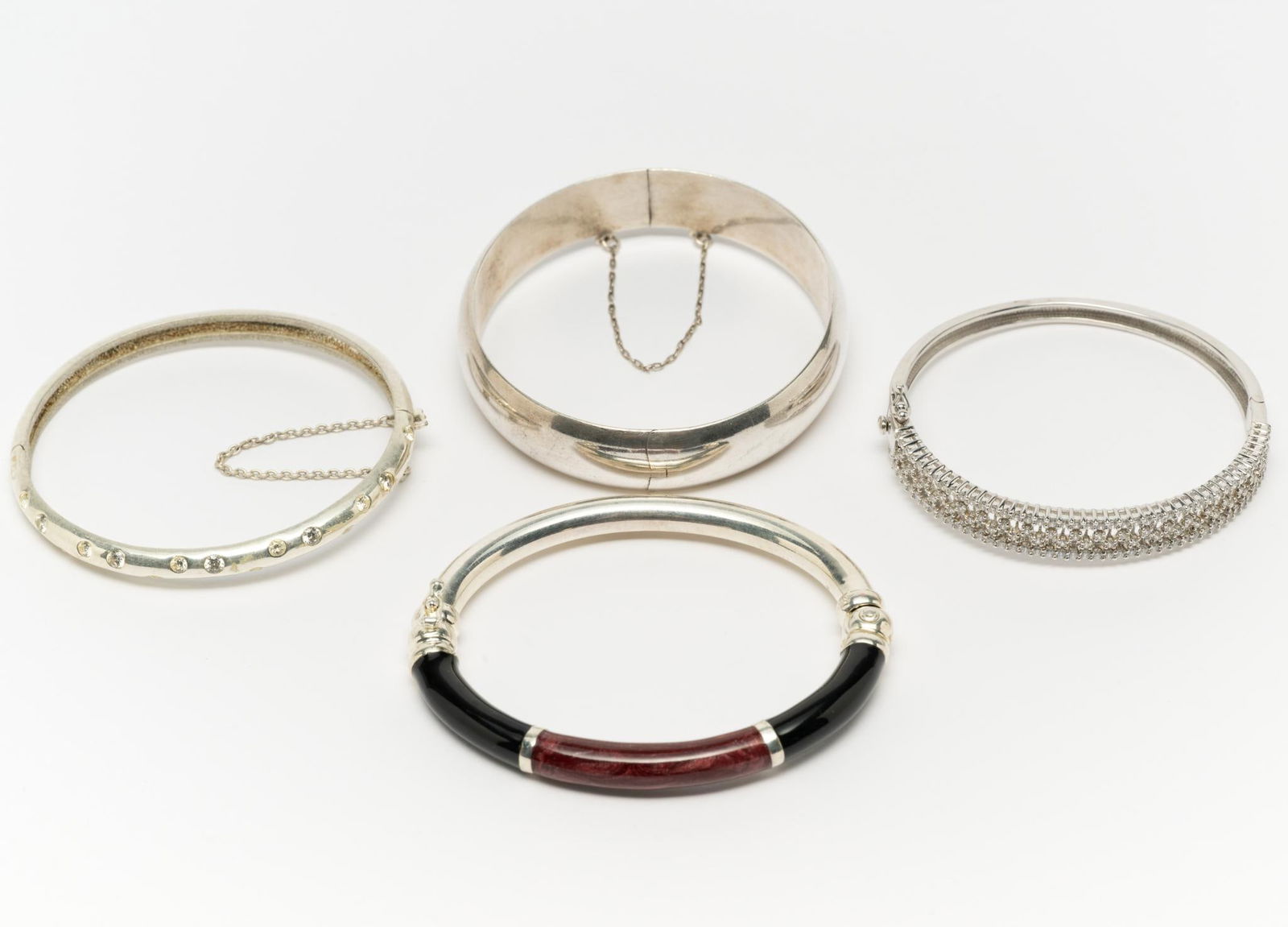 4 Sterling Silver Bangle Bracelets (1 of 8)