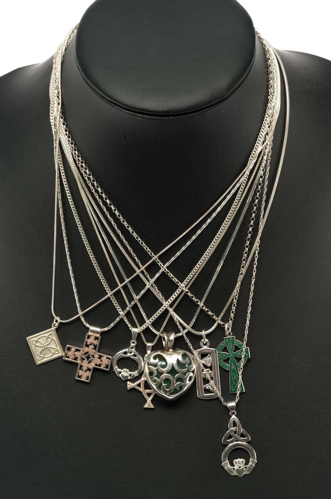 8 Sterling Silver Ireland & Celtic Pendant Necklaces (1 of 5)