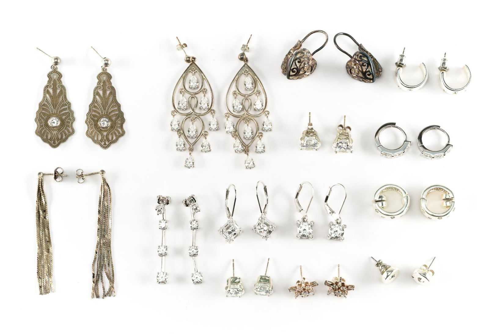 14 Pairs Sterling Silver Earrings (1 of 5)