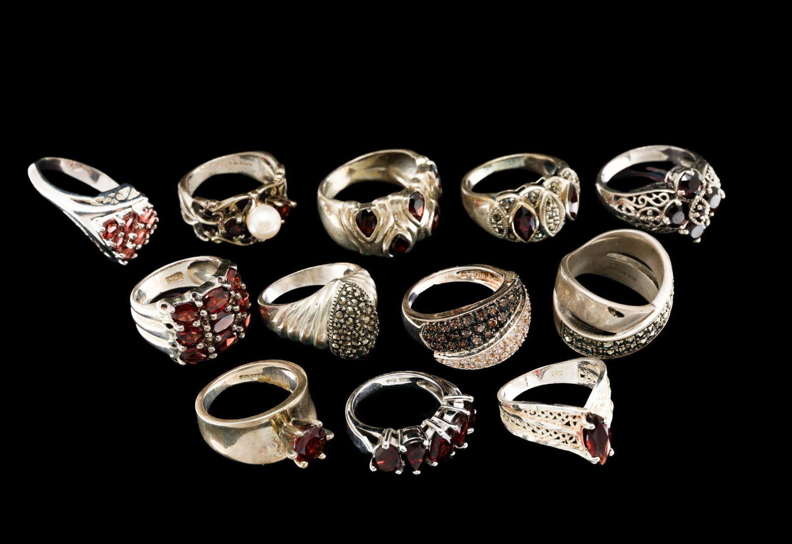 12 Sterling Silver Rings (1 of 3)