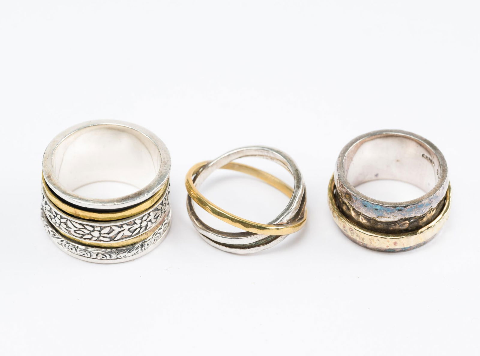 3 Silpada Sterling Silver & Brass Band Rings (1 of 7)
