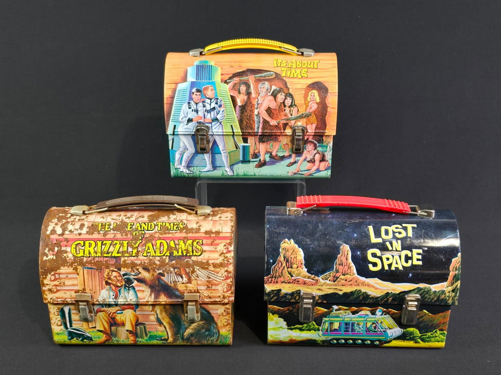 3 Vintage Dome Lunchboxes incl Its About Time (1 of 4)