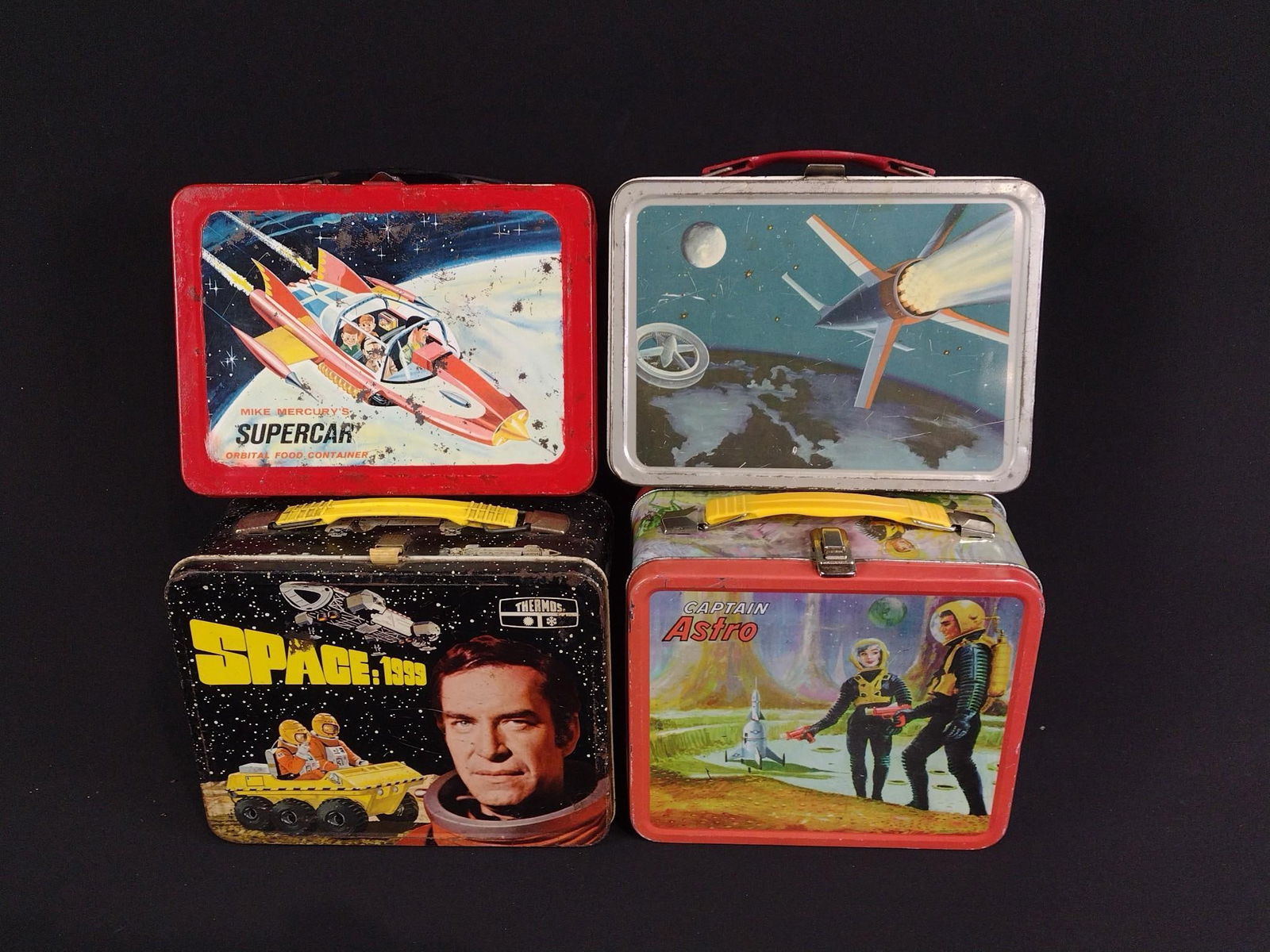 4 Vintage Space Lunchboxes incl Captain Astro (1 of 6)