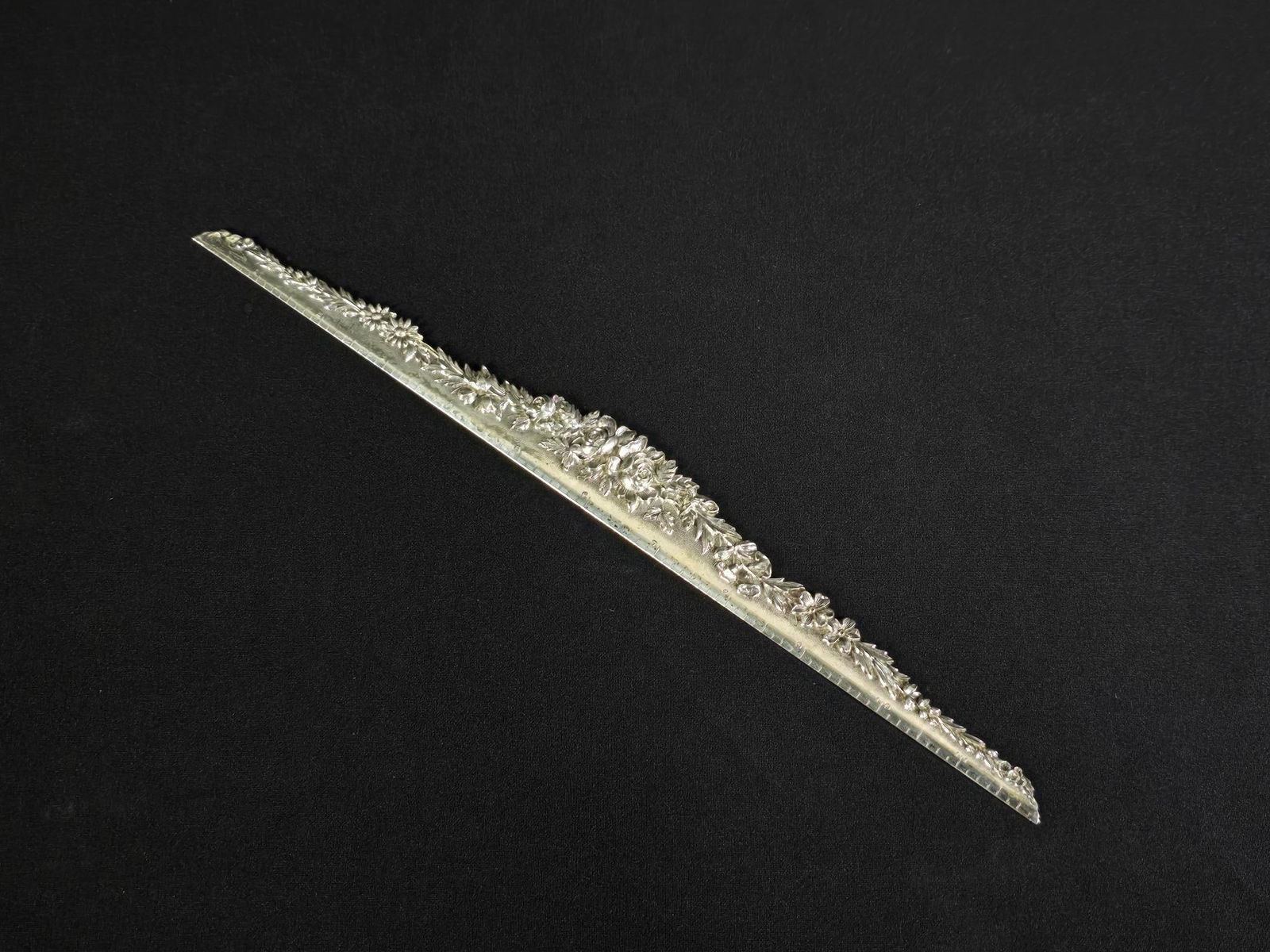 S. Kirk & Son Floral Edge Repousse Sterling Ruler (1 of 5)