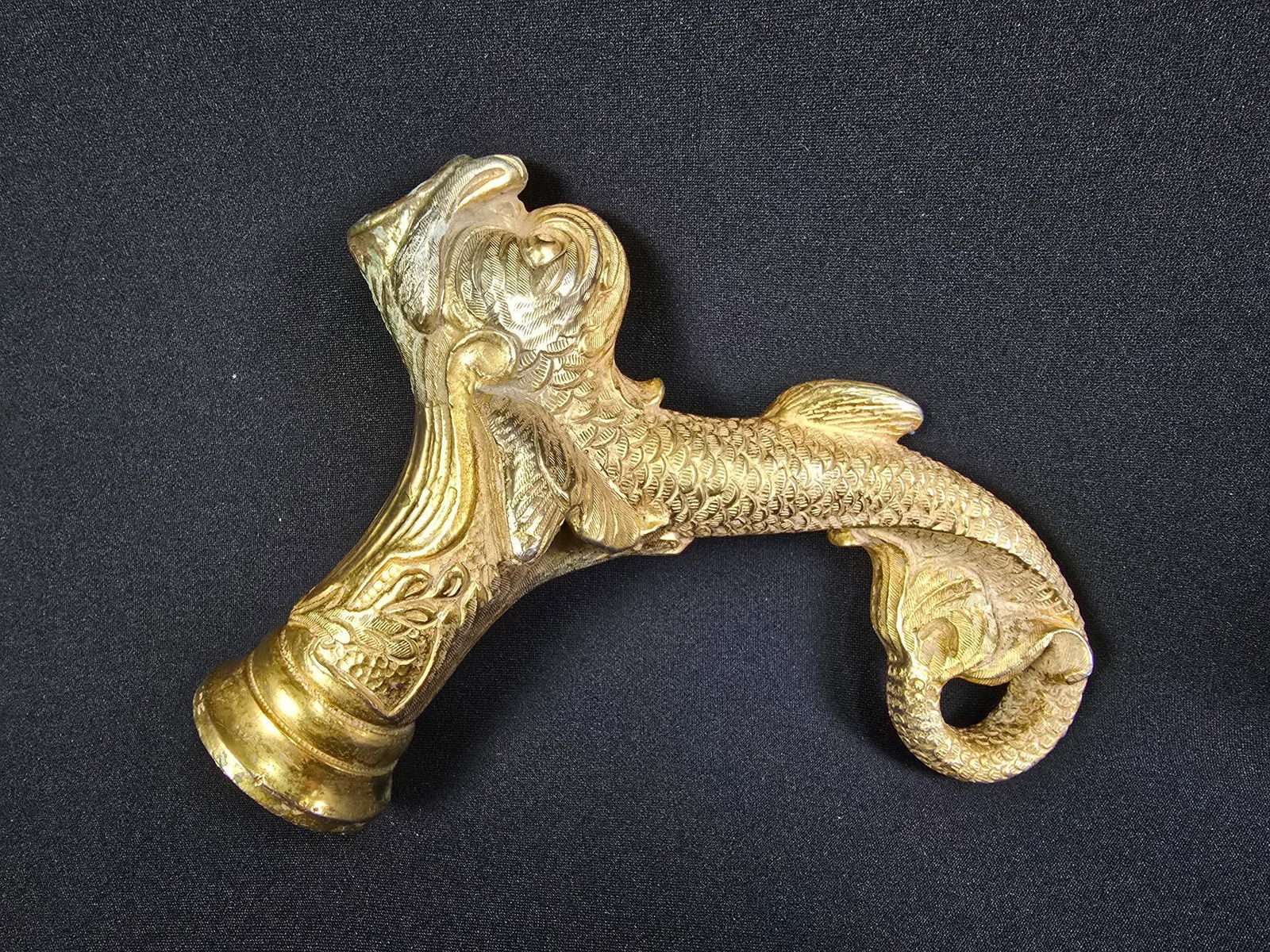 Solid Brass Koi Fish Cane Handle (1 of 3)