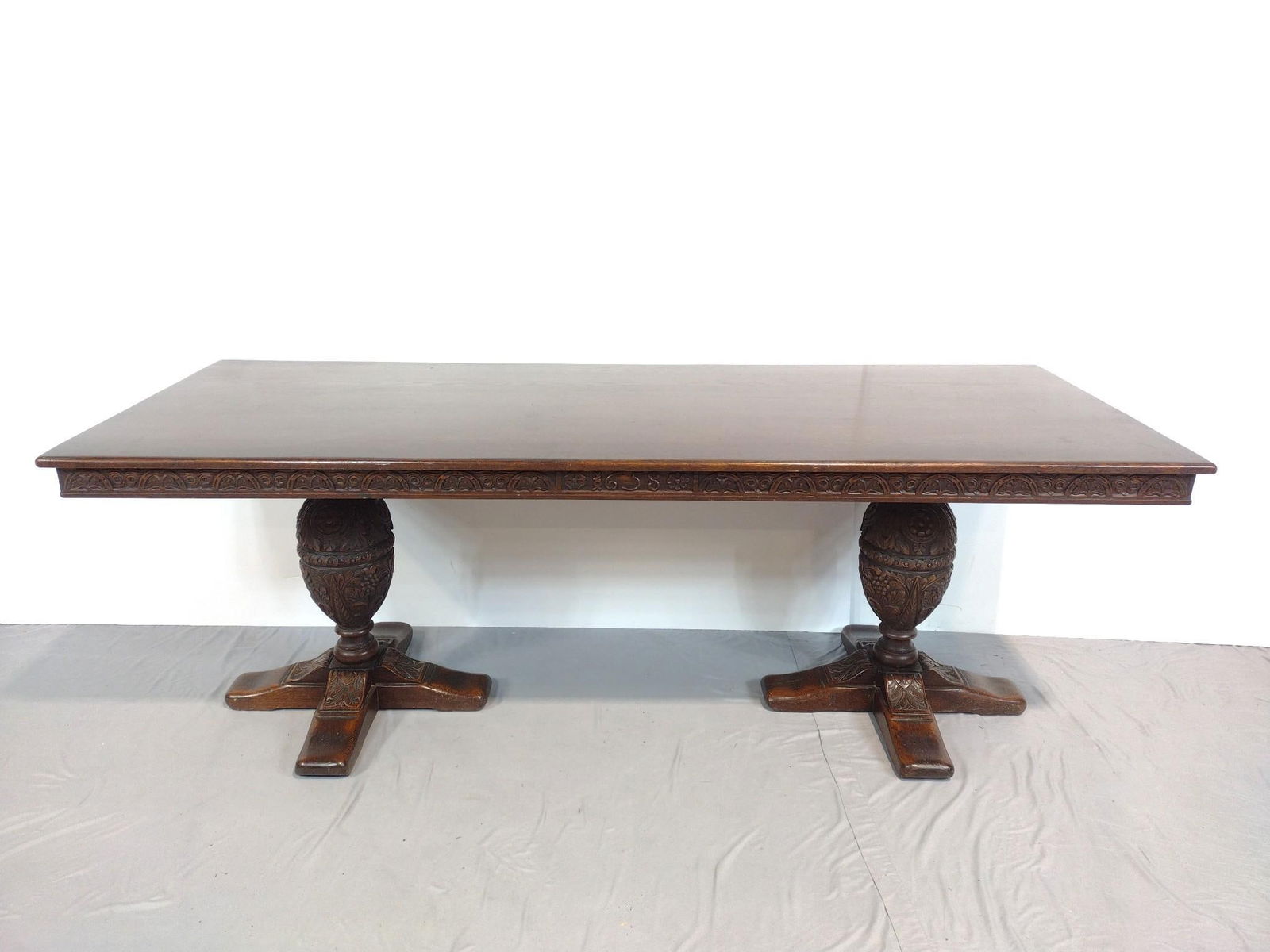 Antique Pedestal Library Table (1 of 7)