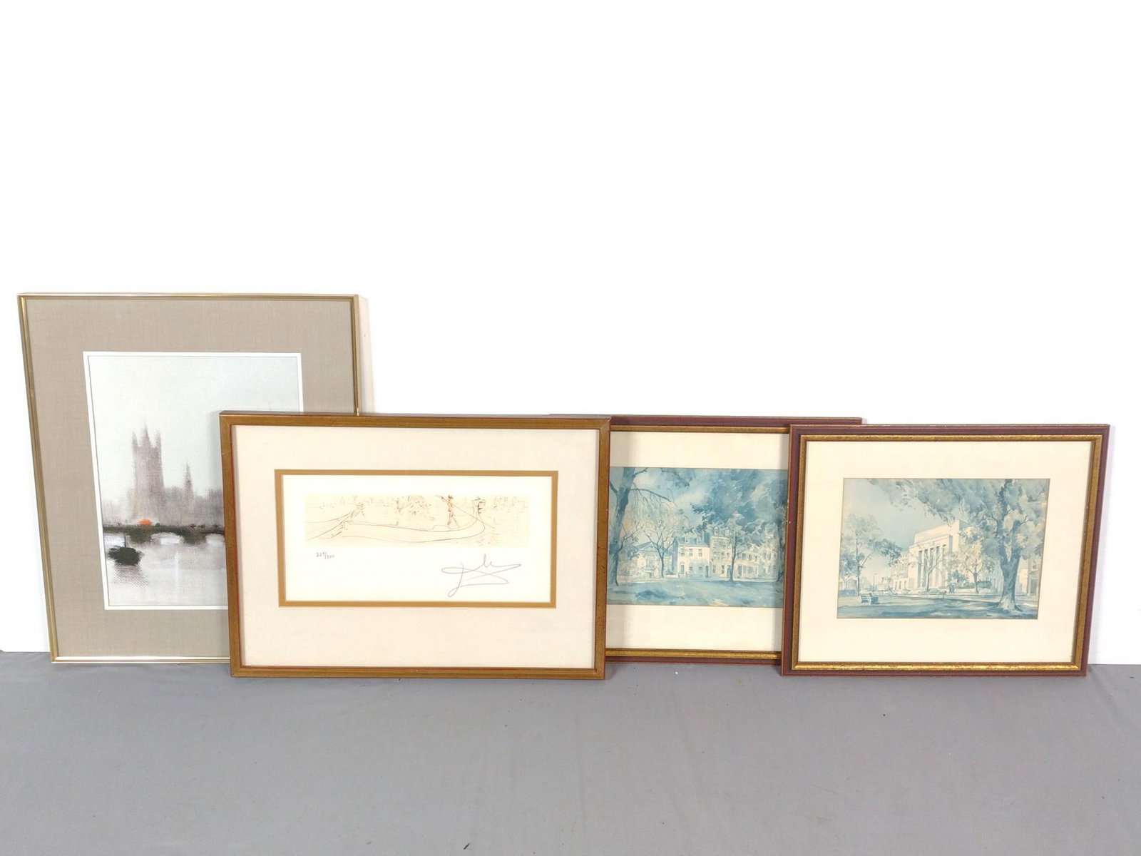 4 Art Prints: NOT ELIGIBLE FOR IN-HOUSE SHIPPING. 14-1/2" to 20" high x 17" to 20" wide. Some are signed