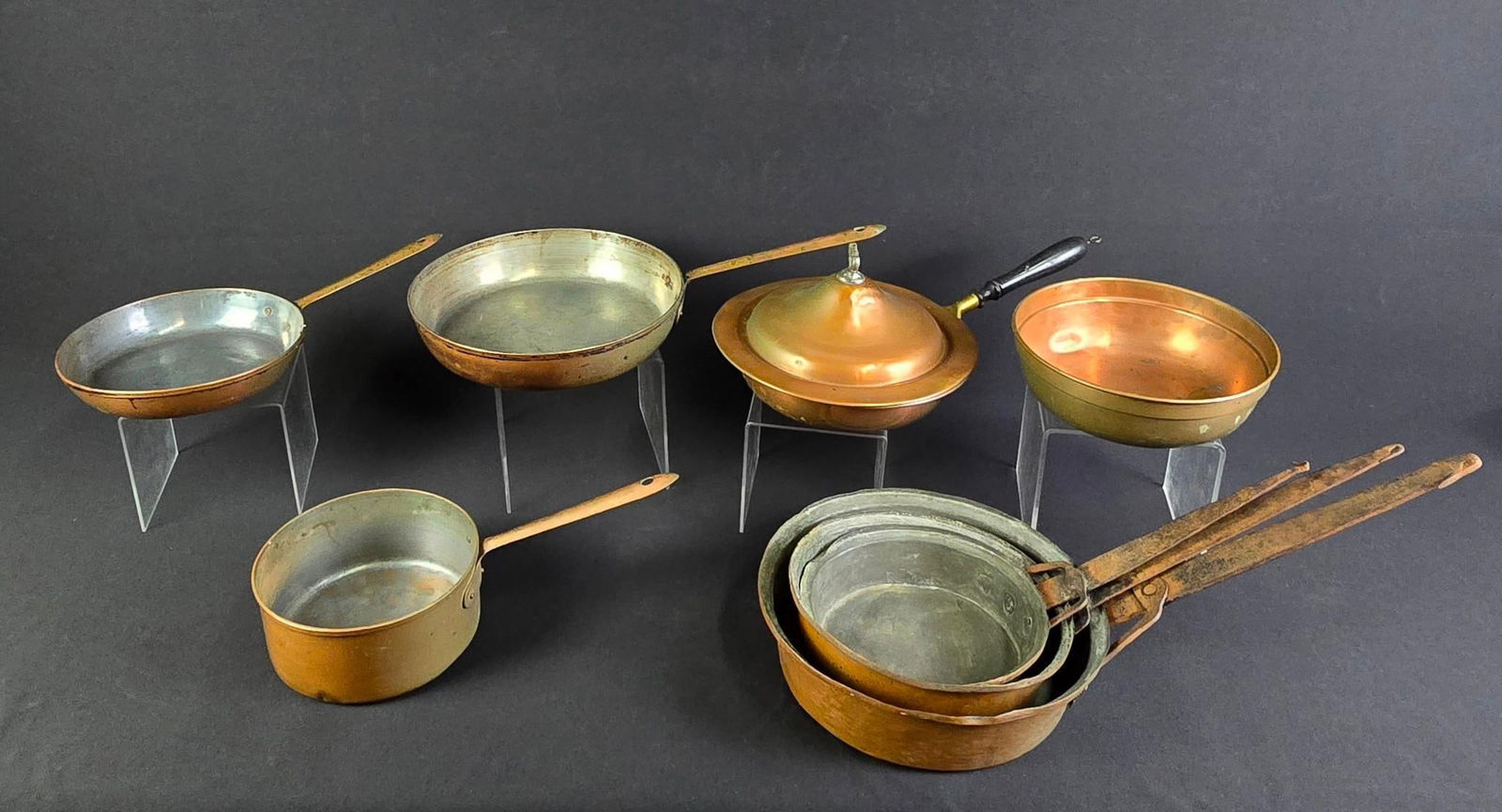 (9) Primitive Copper & Metal Frying Pans (1 of 3)