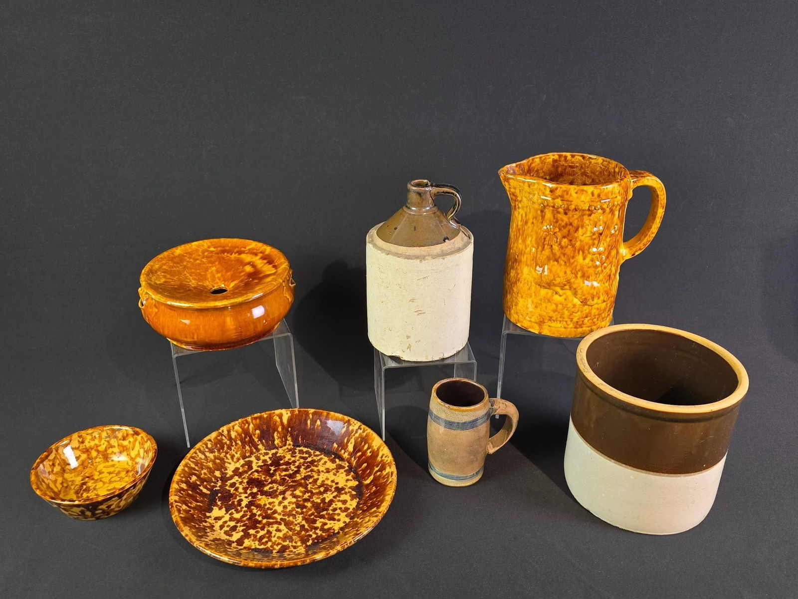 (7) Primitive Ceramics Incl Crocks and Bennington Pottery (1 of 6)