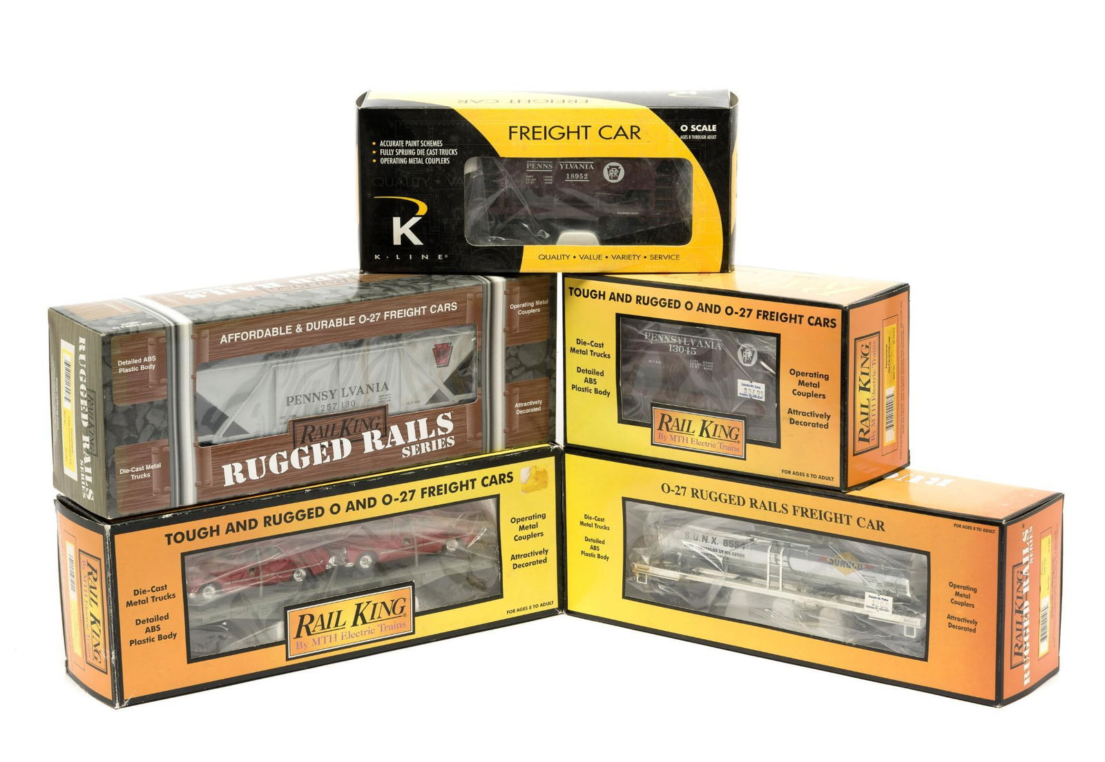 5 Rail King Train Cars in OB (1 of 2)