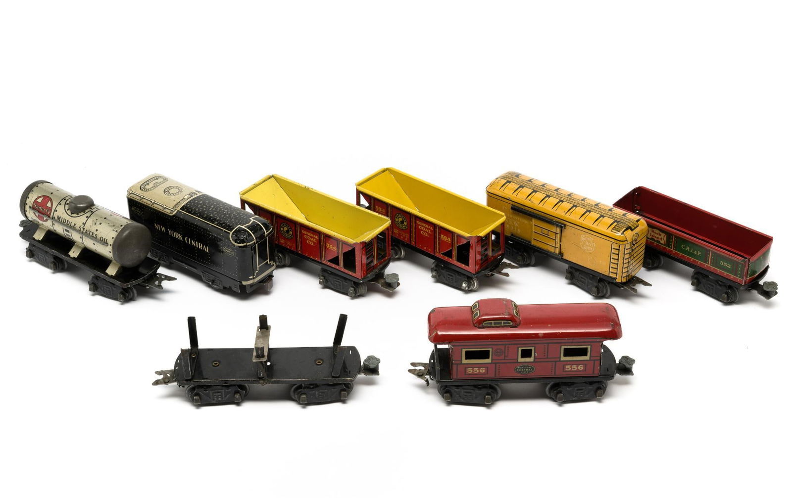 8 Marx Tin Rolling Stock Cars (1 of 3)