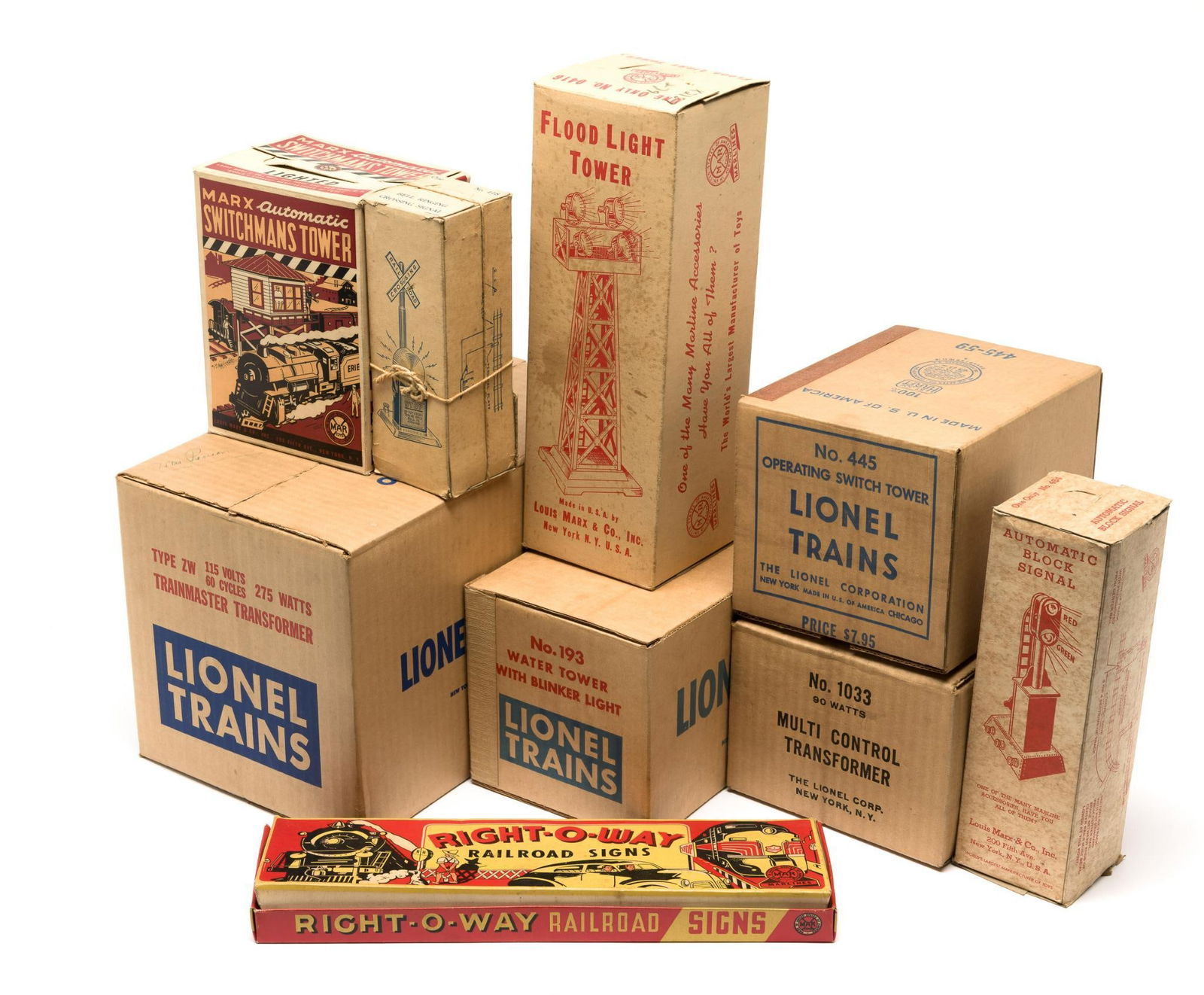 9 Antique Train Accessories in OBs (1 of 10)