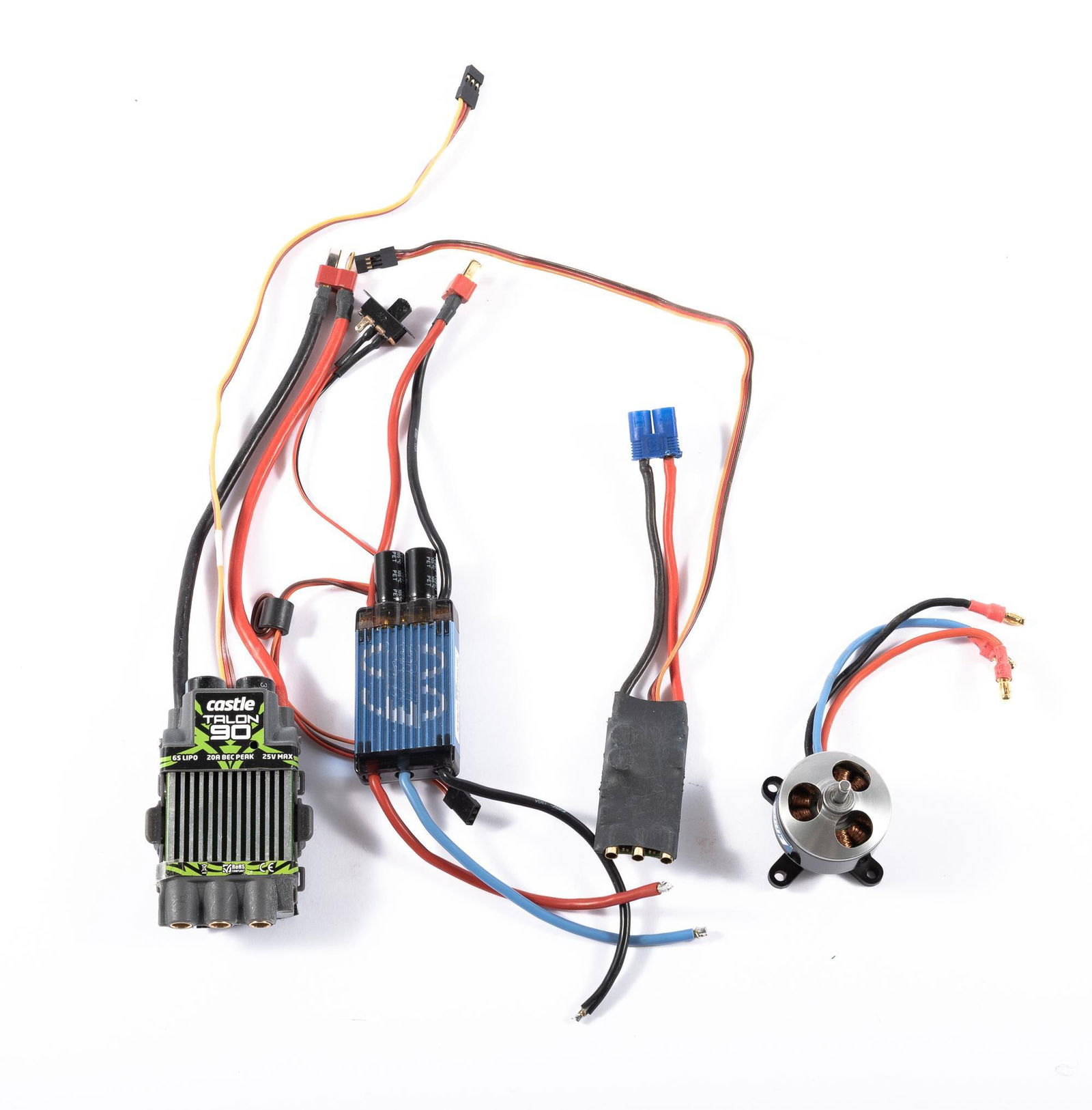3 RC Airplane Speed Controllers and Engine (1 of 5)