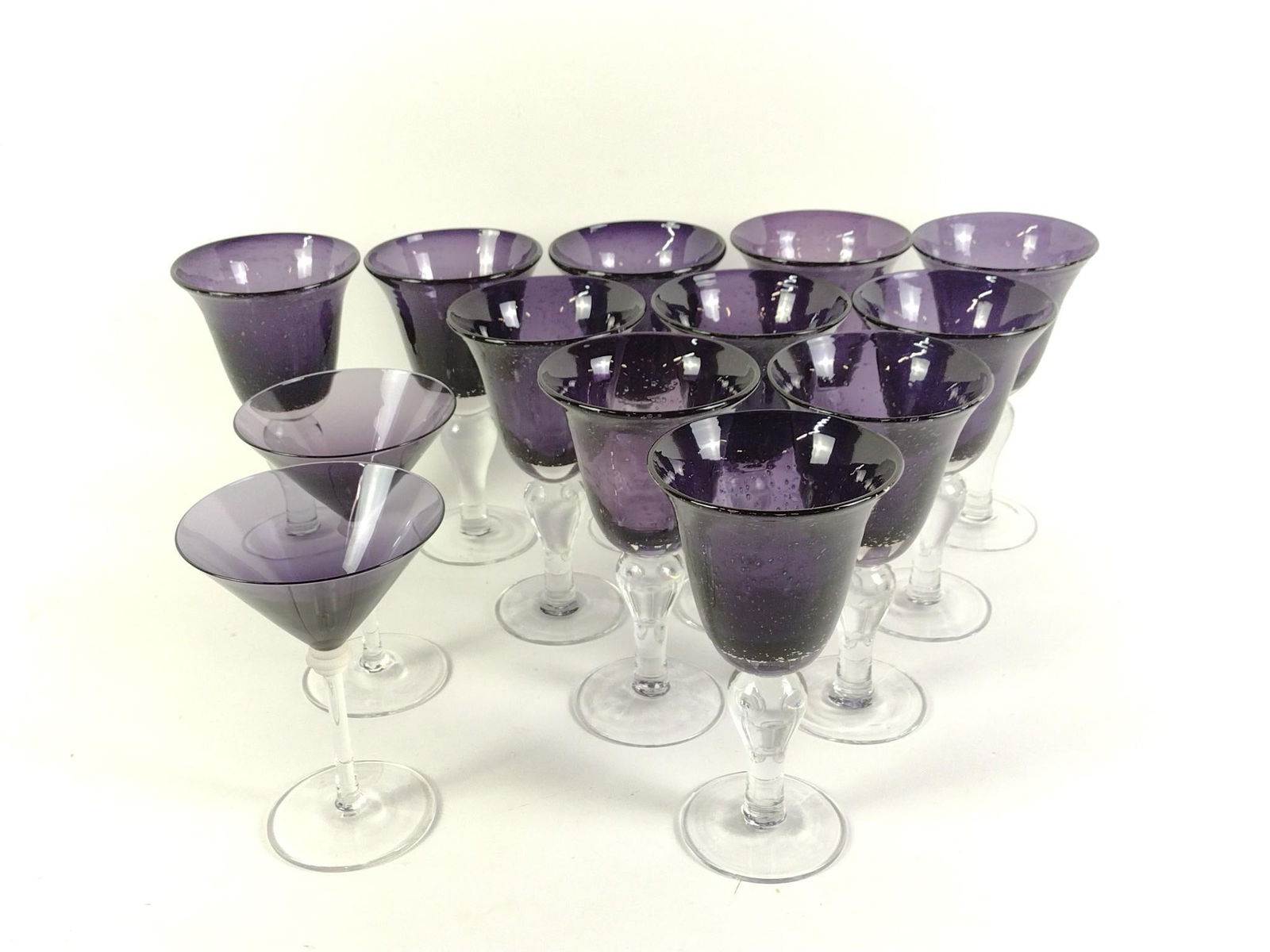 15 Pcs Purple & Clear Glass (1 of 2)