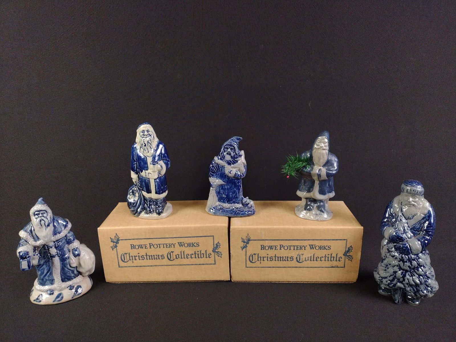 5 Rowe Pottery Works Santa Figurines (1 of 8)
