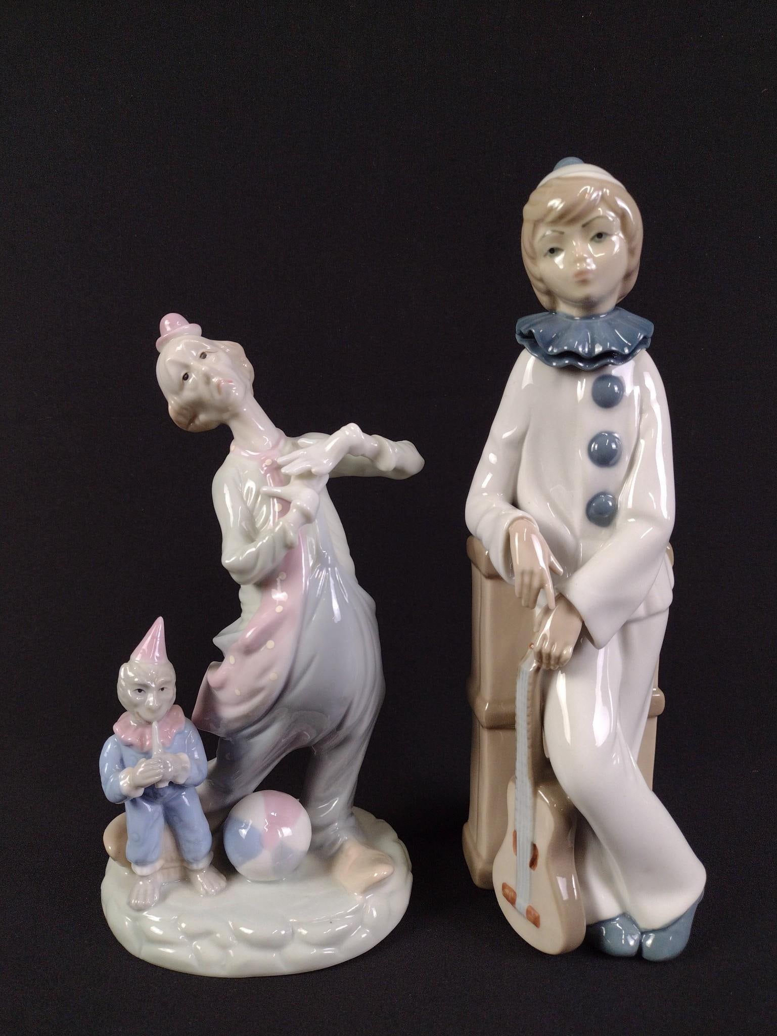 2 Porcelain Clown Figurines (1 of 6)