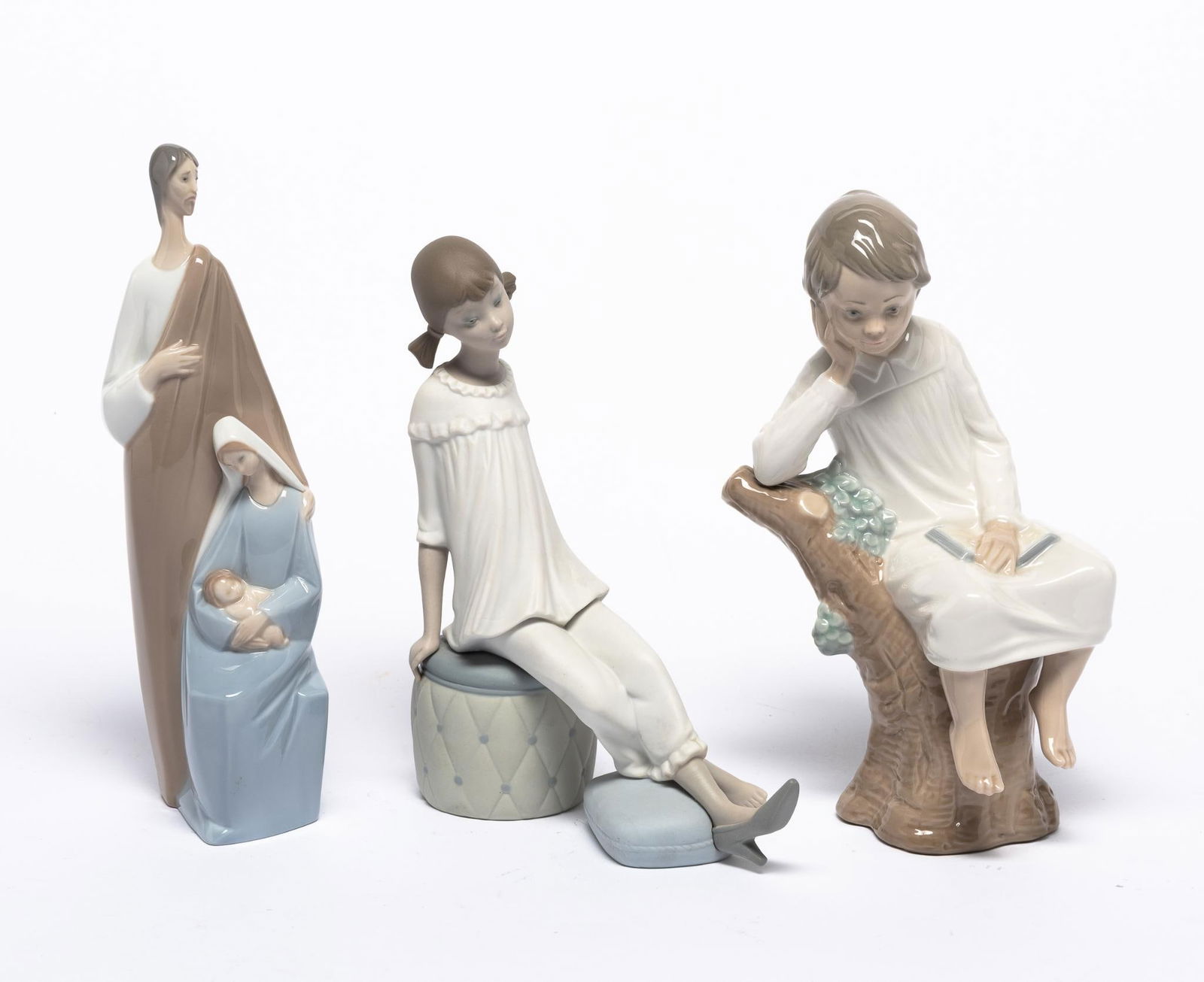 3 Lladro Figurines incl Boy Reading (1 of 3)