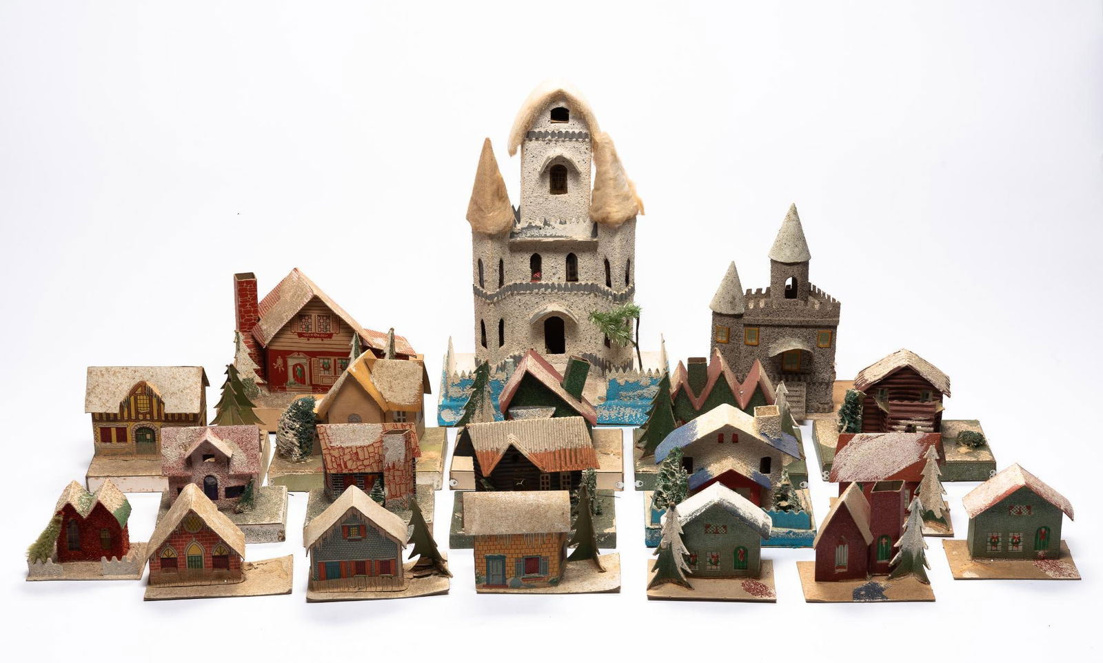 Large Grouping Vintage Putz Christmas Houses (1 of 5)
