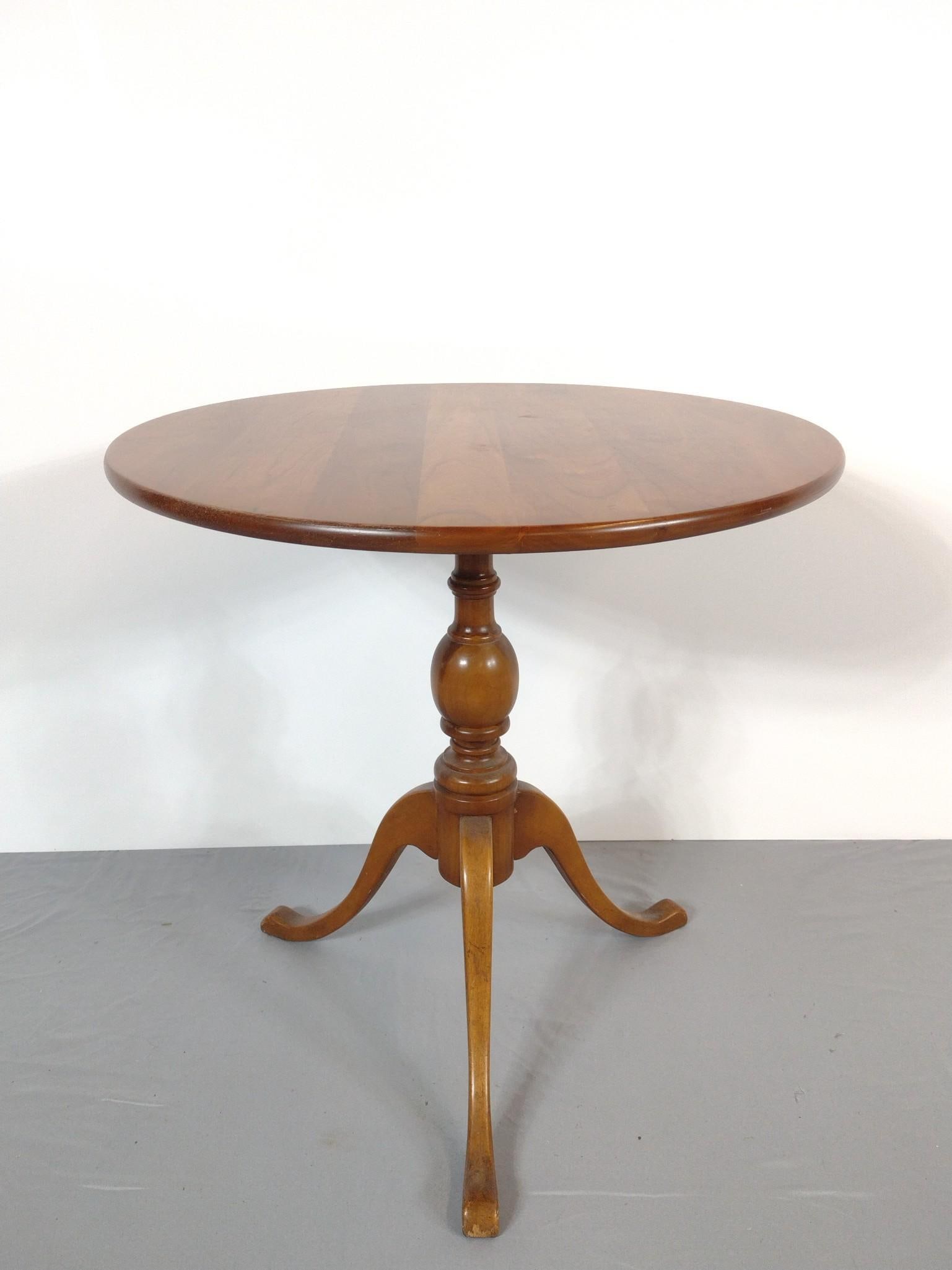 Stickley Table: NOT ELIGIBLE FOR IN-HOUSE SHIPPING. 24" diameter X 24" high.