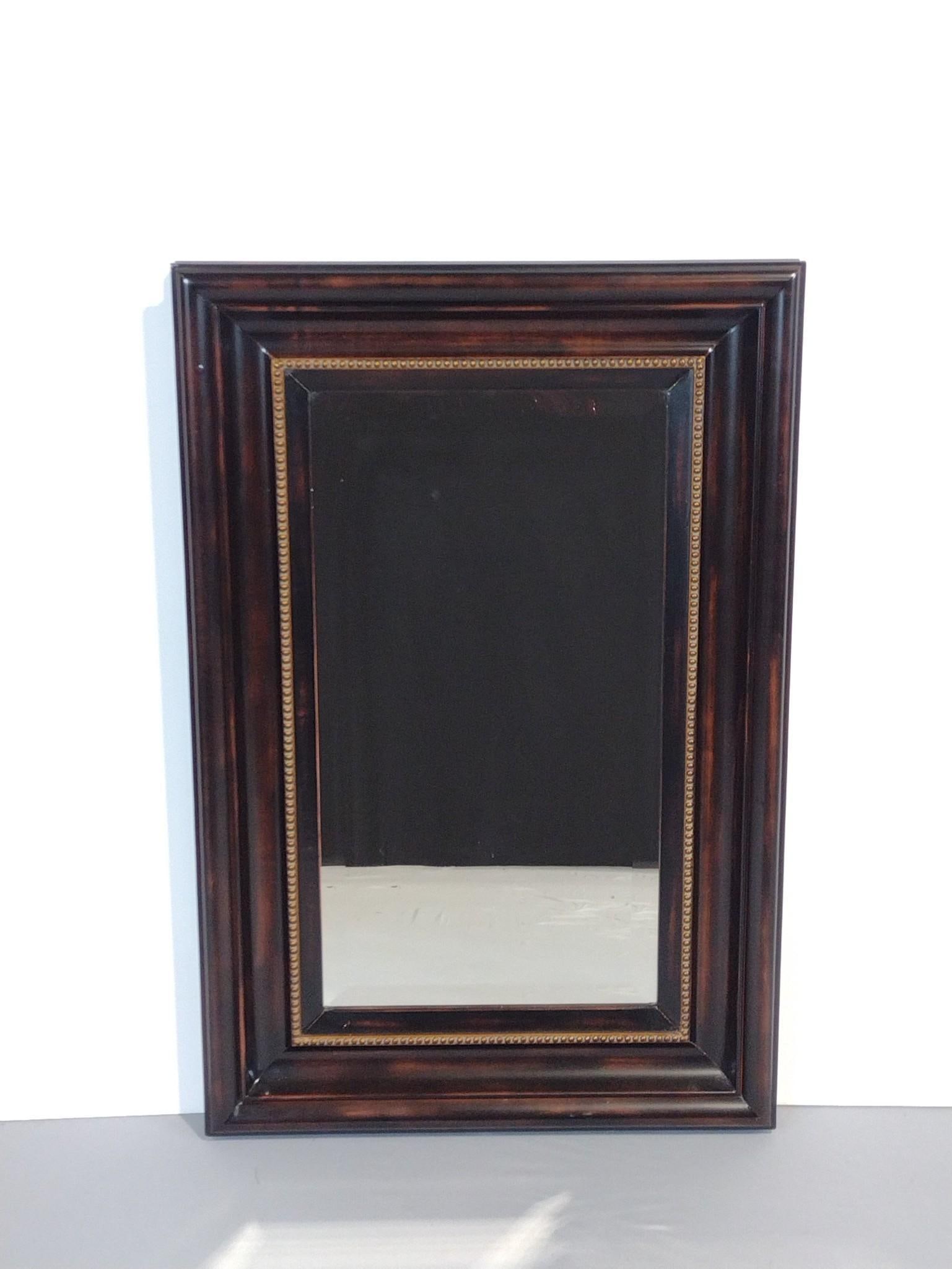 Contemporary Wall Mirror: NOT ELIGIBLE FOR IN-HOUSE SHIPPING. Overall with frame: 36" high x 24" wide.