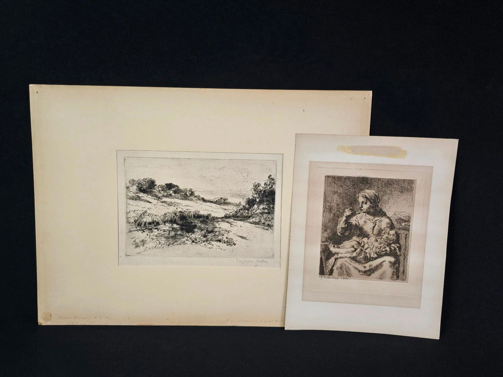 2 Antique Etchings incl Francis Seymeur Haden (1 of 8)