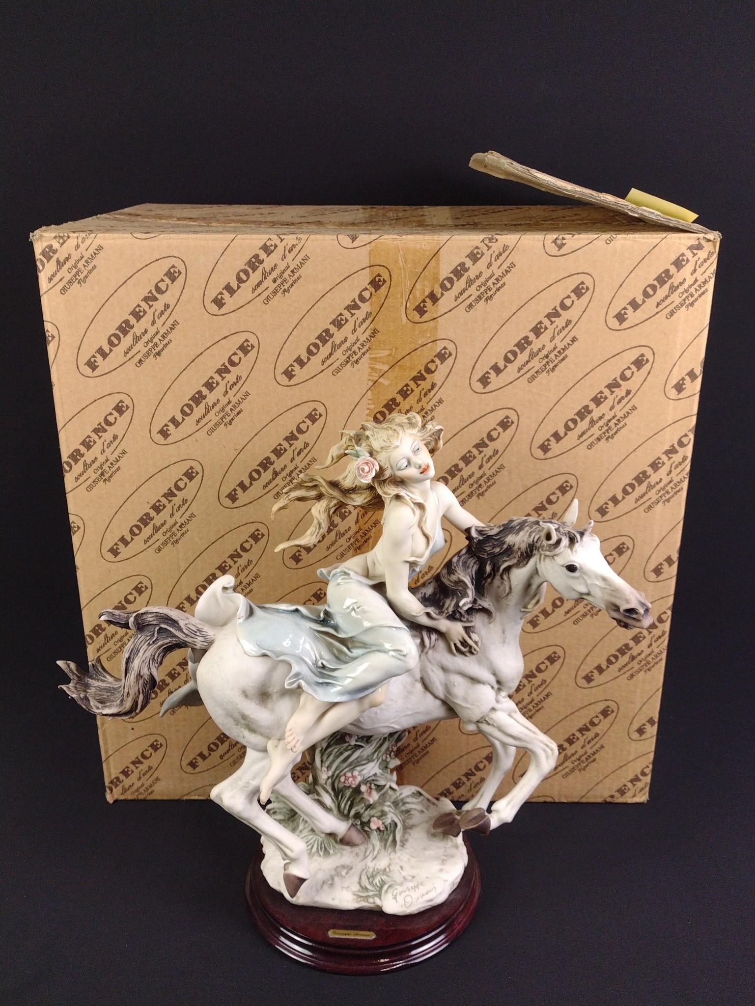 Giuseppe Armani Girl on Horse Figurine w/ OB (1 of 7)