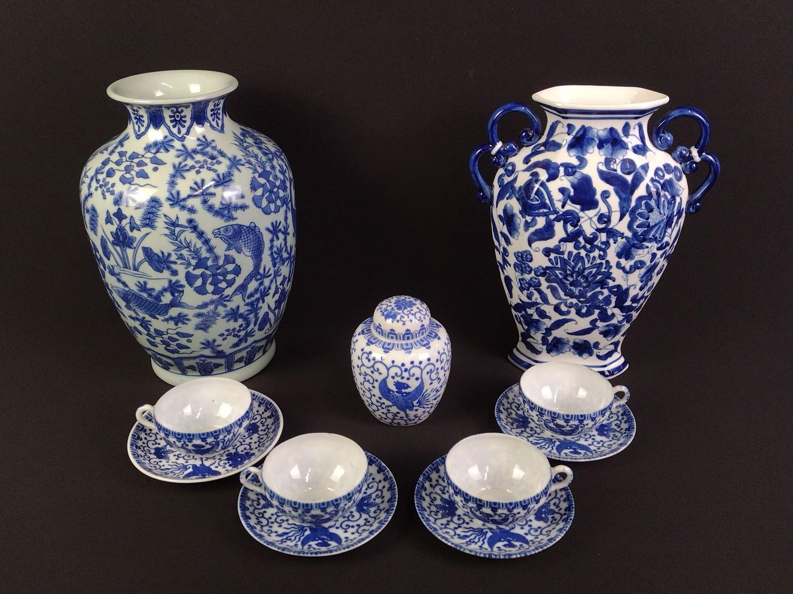 11 Blue and White Ceramics incl Vases (1 of 6)