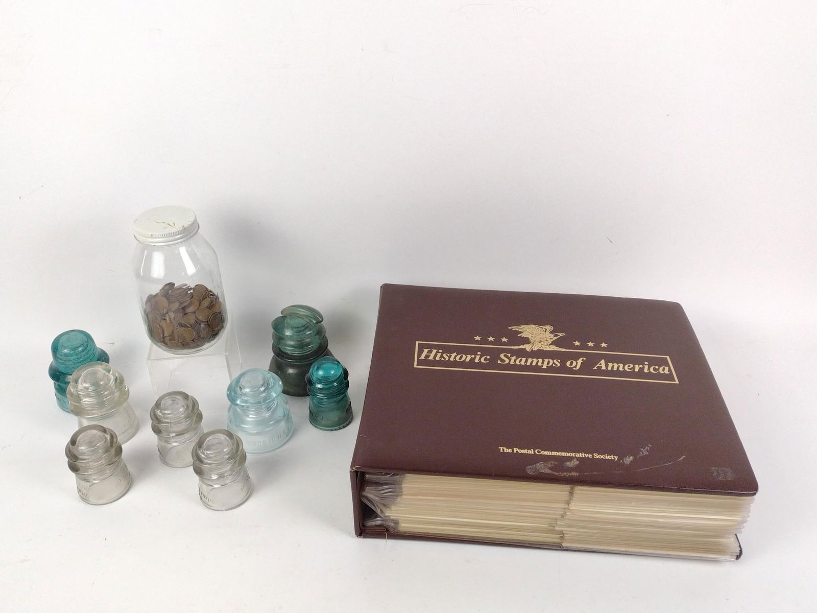 Historic Stamps of America Album, Wheat Pennies and Insulators (1 of 5)