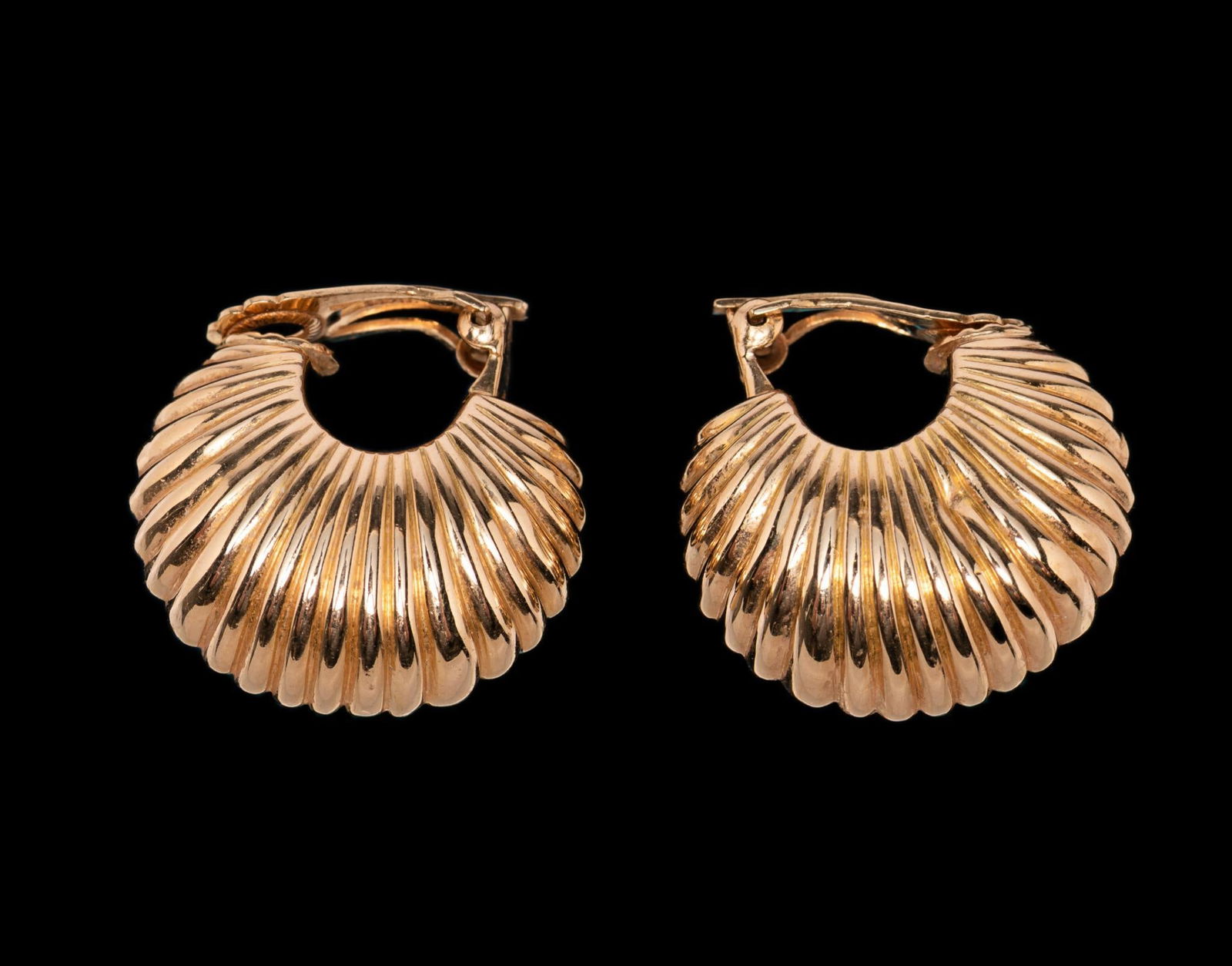 Cartier 14K Yellow Gold Shrimp Earrings: DESCRIPTION: 14k yellow gold shrimp earrings by Cartier. Signed, but mark is worn. MEASUREMENTS: 1-1/4” high. 17.2 grams.